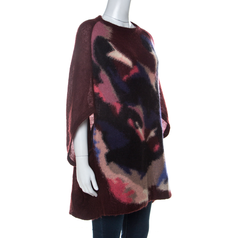 

Sonia Rykiel Burgundy Knit Raglan Sleeve Cocoon Sweater