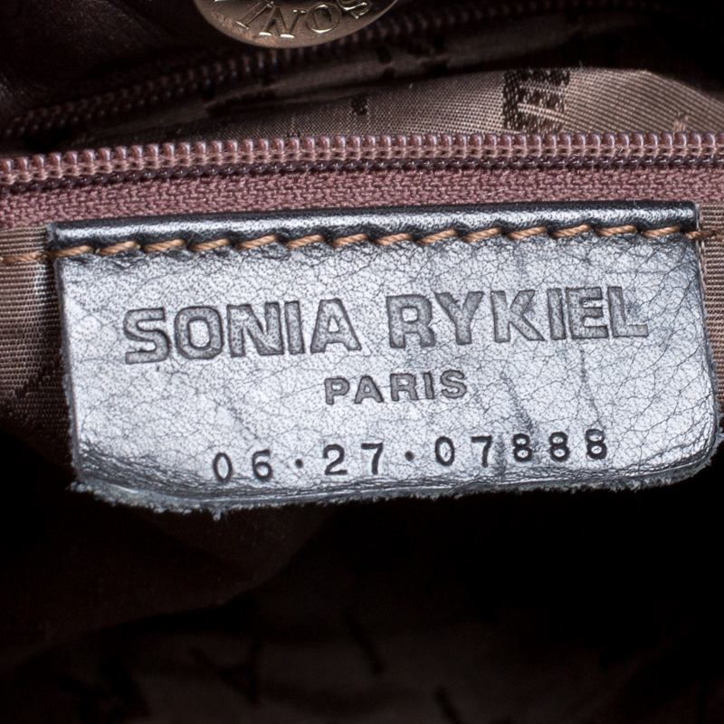 Sonia Rykiel Dark Brown Leather Studded Satchel