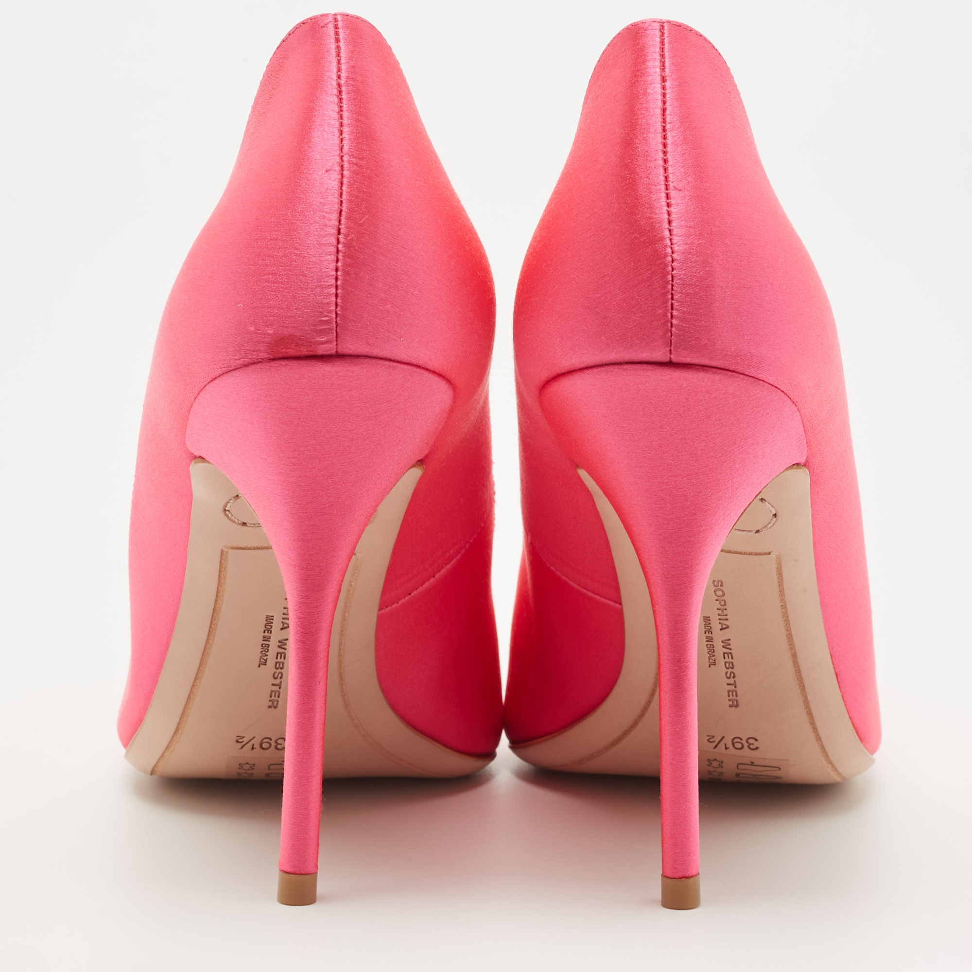 Sophia Webster Hot Pink Satin Lola Gem Pointed Toe Pumps Size 39.5