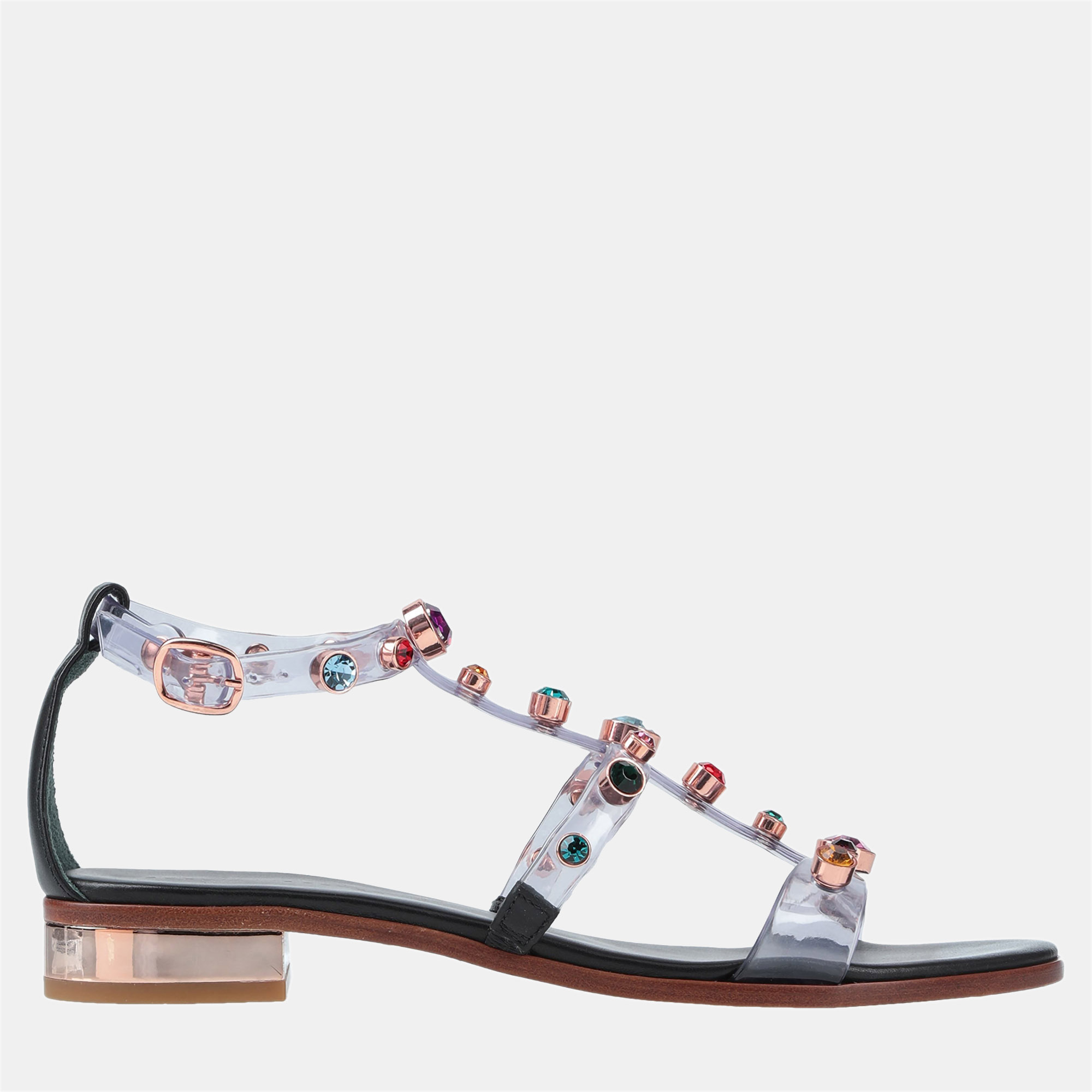Sophia webster rubber and leather embellished sandals 40.5