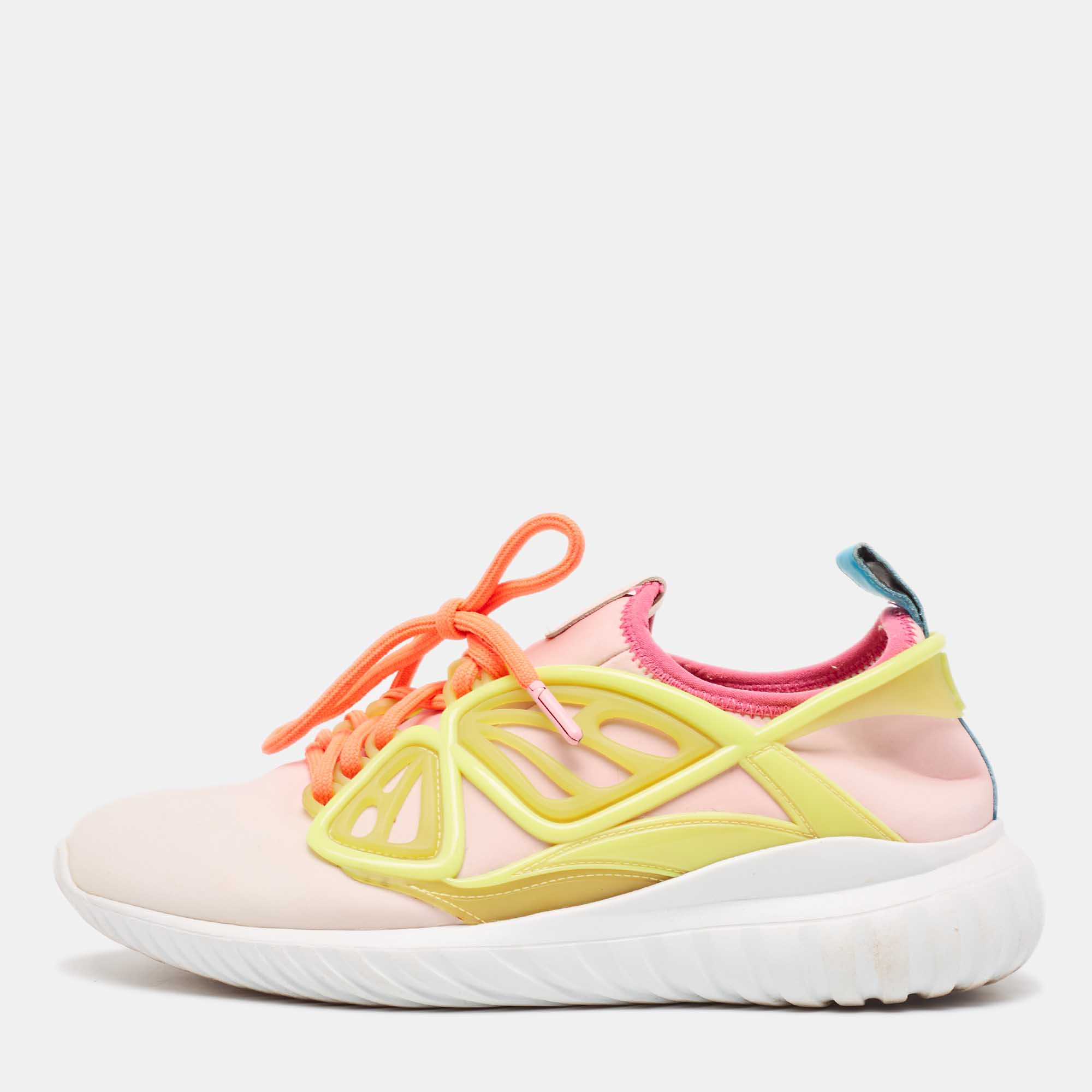 Sophia webster multicolor nylon lace up sneakers size 38