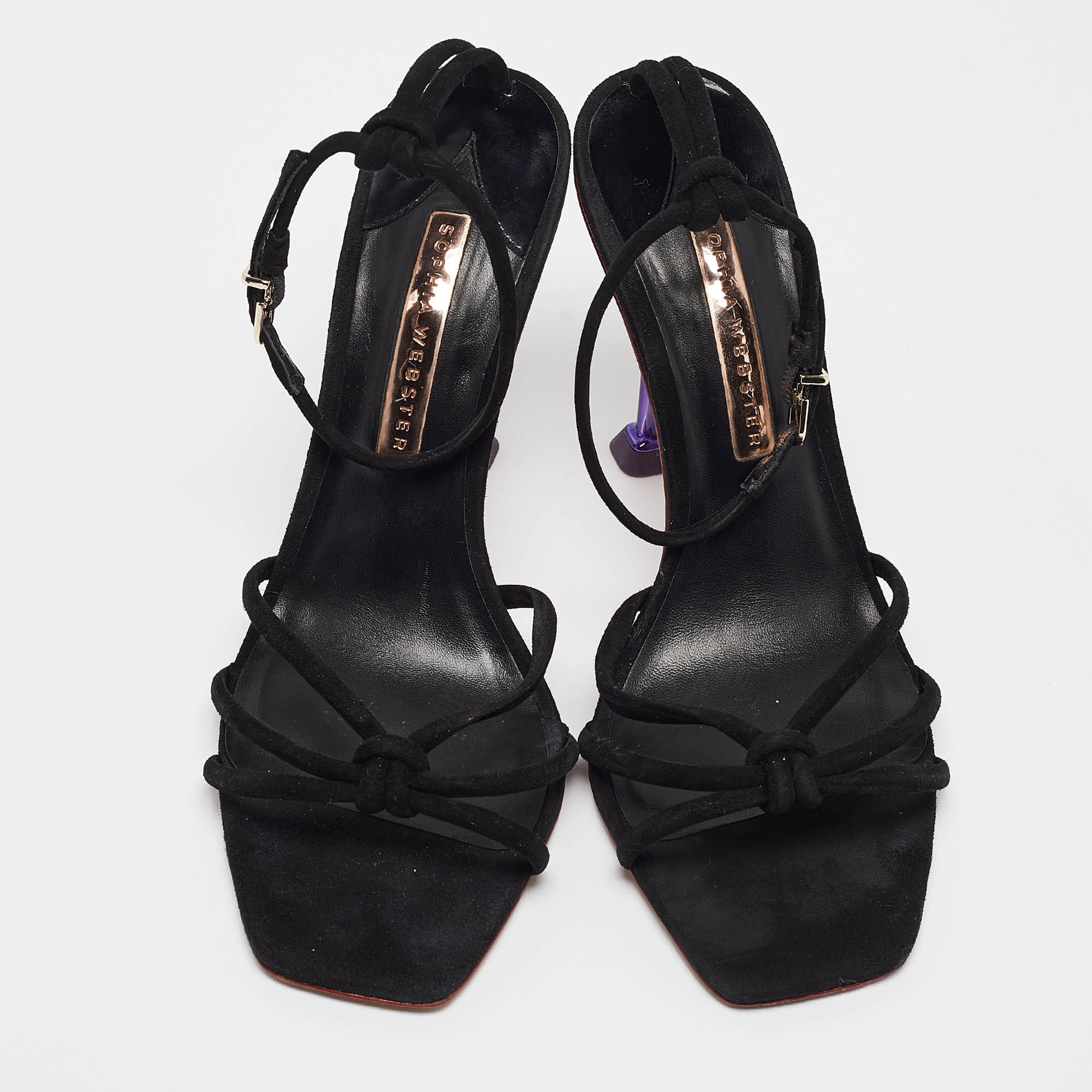 Sophia Webster Black Suede Flo Flamingo Sandals Size 39