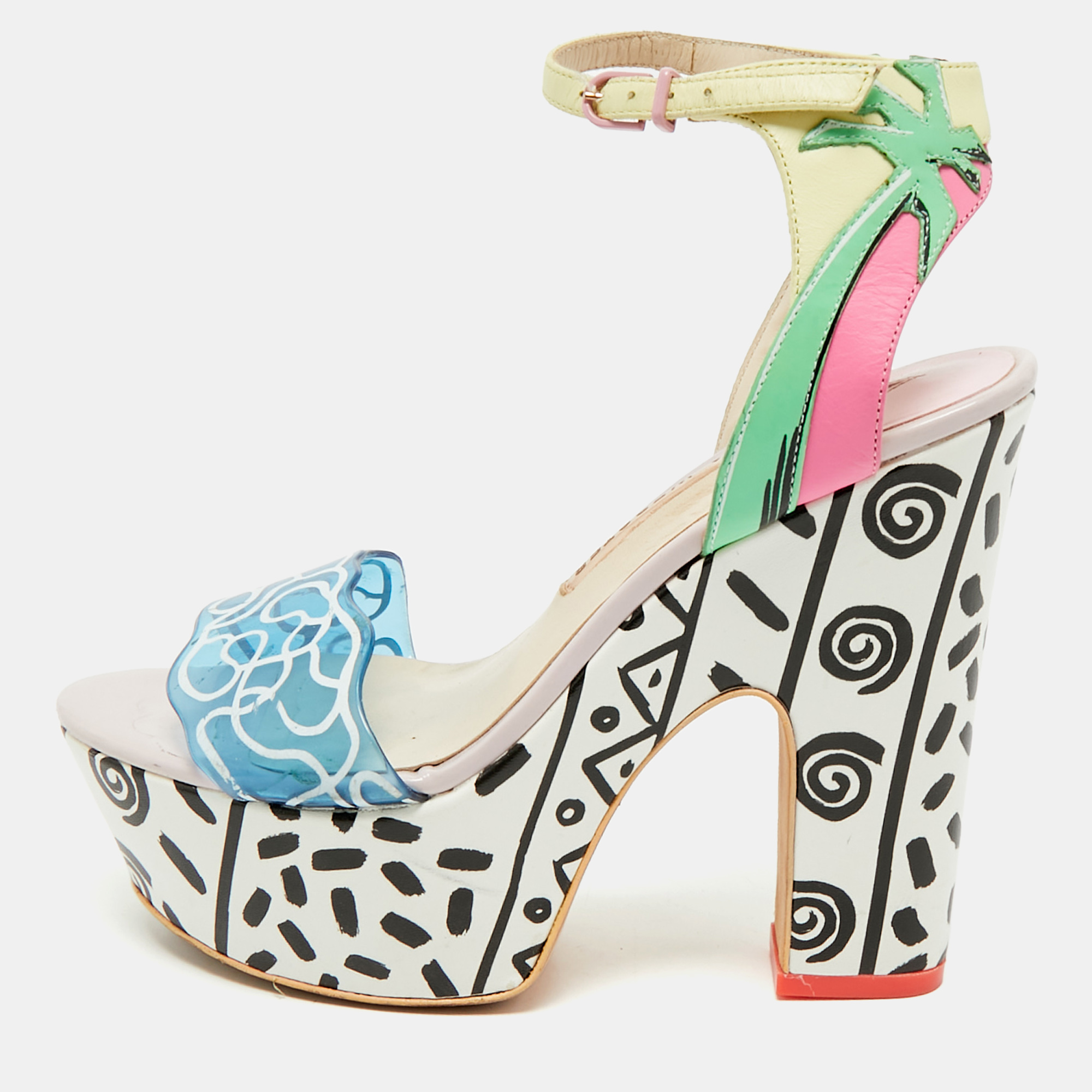 Sophia Webster Multicolor Leather And PVC Jade Malibu Platform Sandals Size
Sophia Webster Multicolor Leather And PVC Jade Malibu Platform Sandals Size