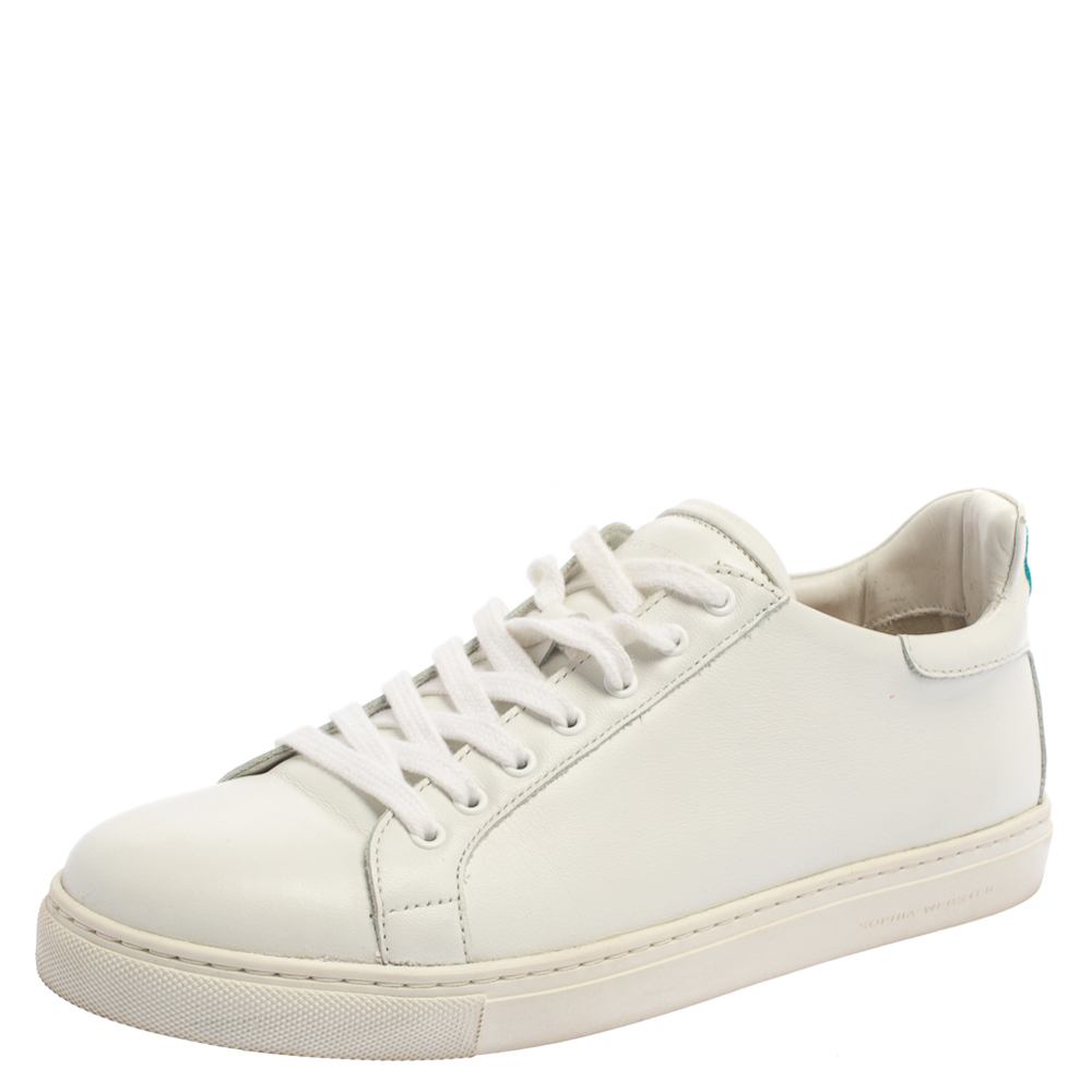 Image of Sophia Webster White Leather Bibi Butterfly Sneakers Size .
