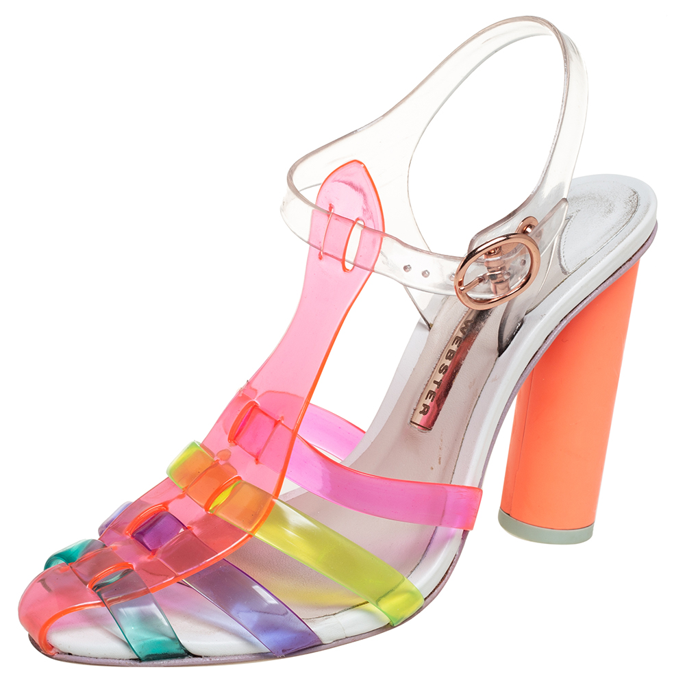 Sophia Webster Multicolor PVC Rosa Ankle Strap Sandals Size 36