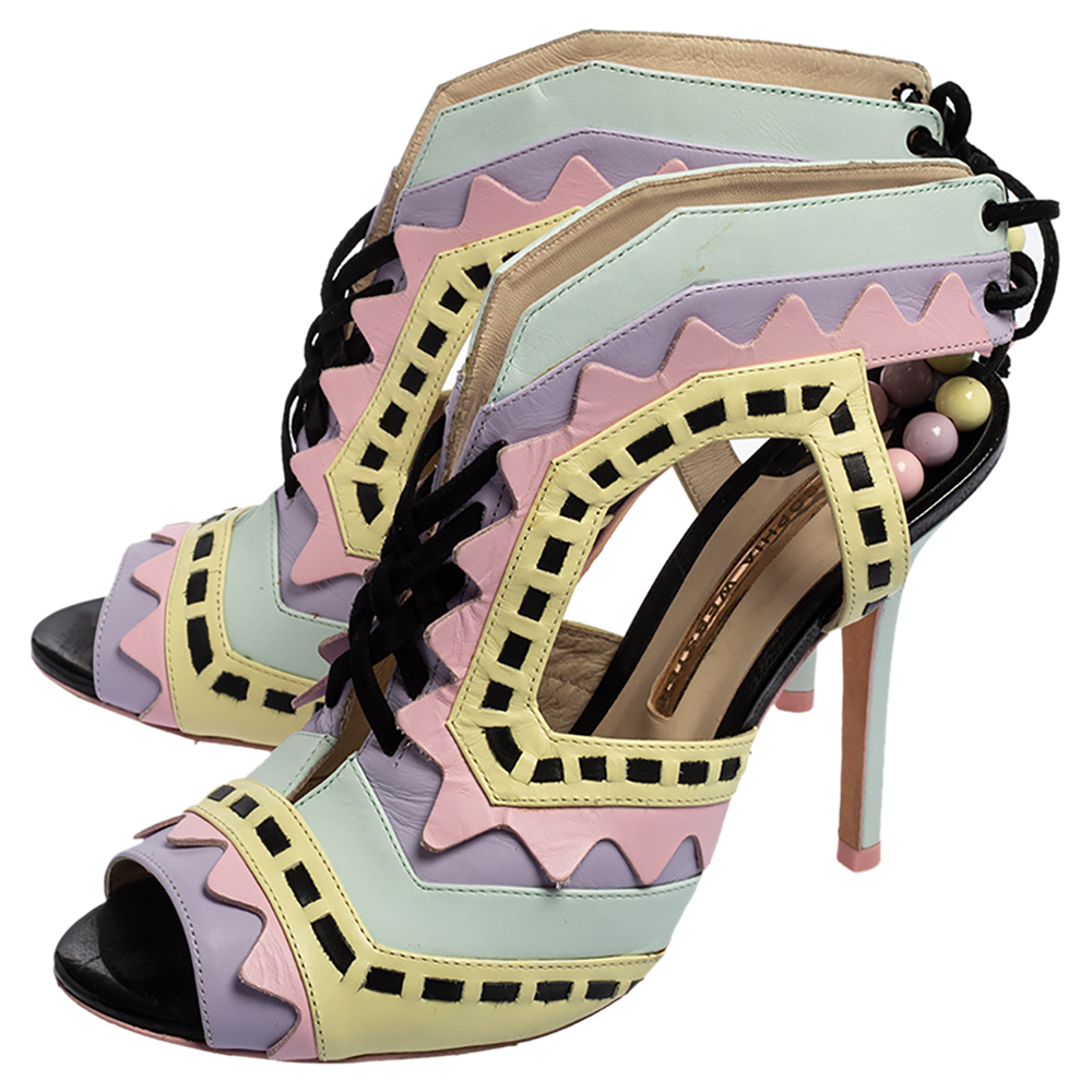 Sophia Webster Multicolor Leather Riko Cut Out Sandals Size 40