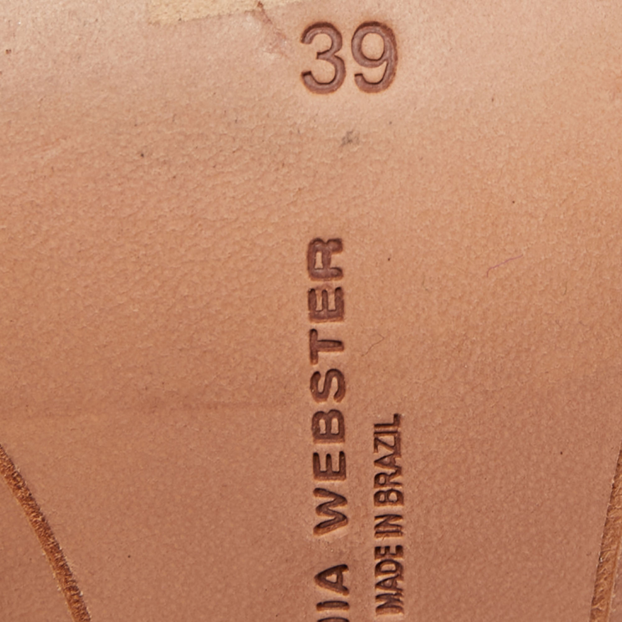 Sophia Webster Leather Layla Pom Pom Embellished T-Strap Sandals Size 39