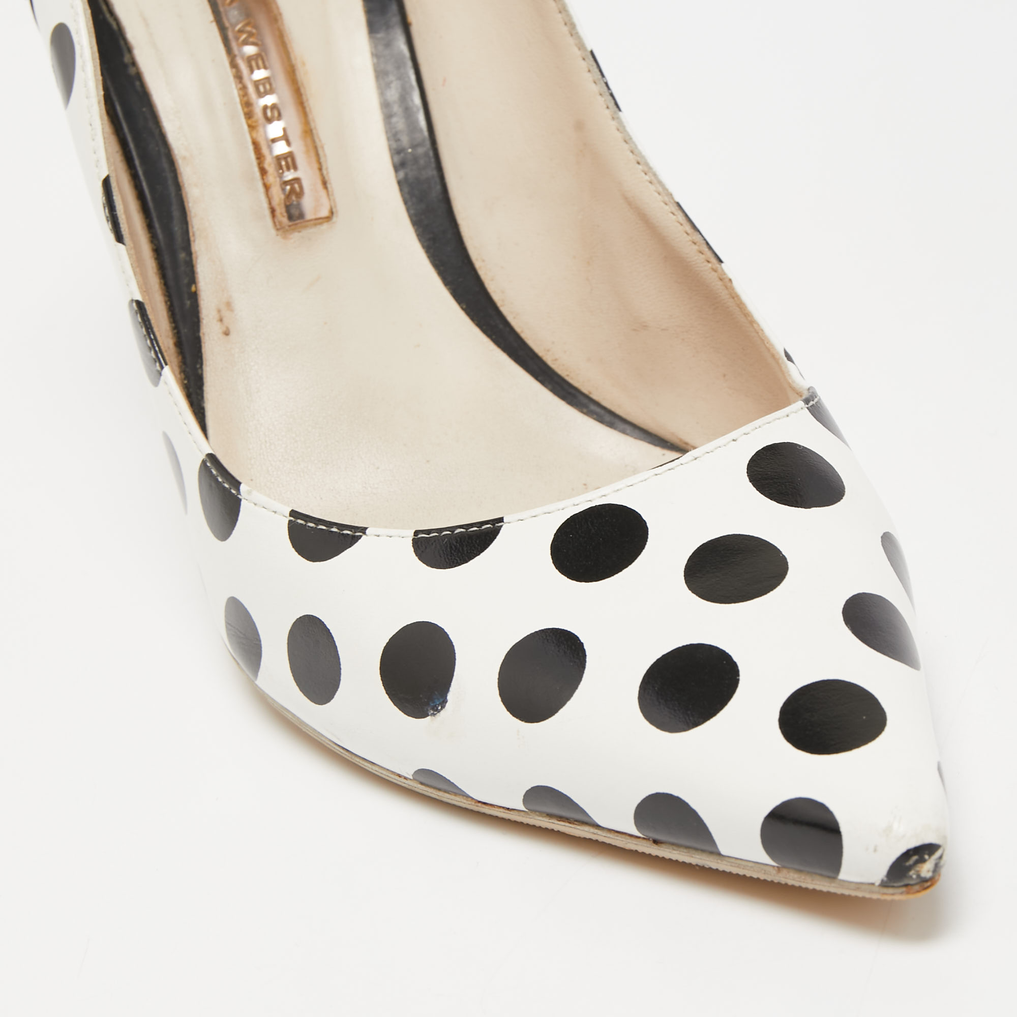 Sophia Webster Tricolor Polka Dot Leather Liberty Pointed Toe Pumps Size 39