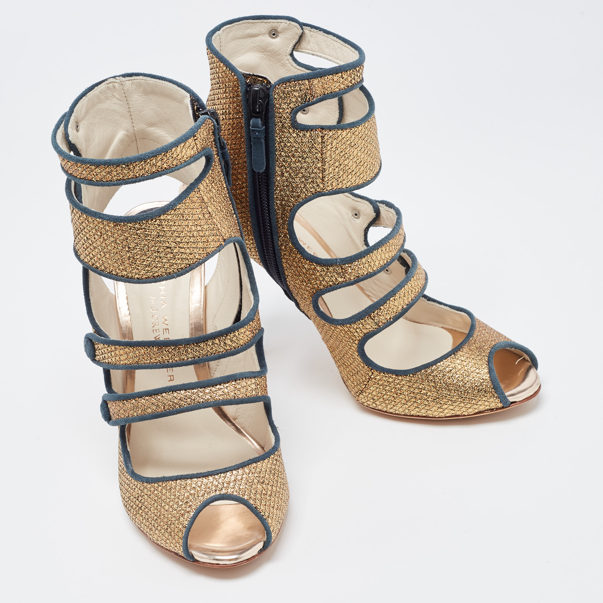 Sophia Webster Gold Glitter Strappy Sandals Size 36.5