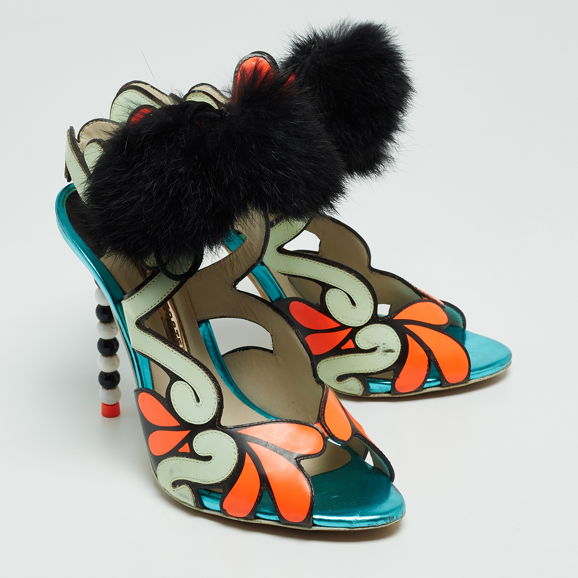 Sophia Webster Multicolor Leather Riko Ankle Tie Sandals Size 37.5