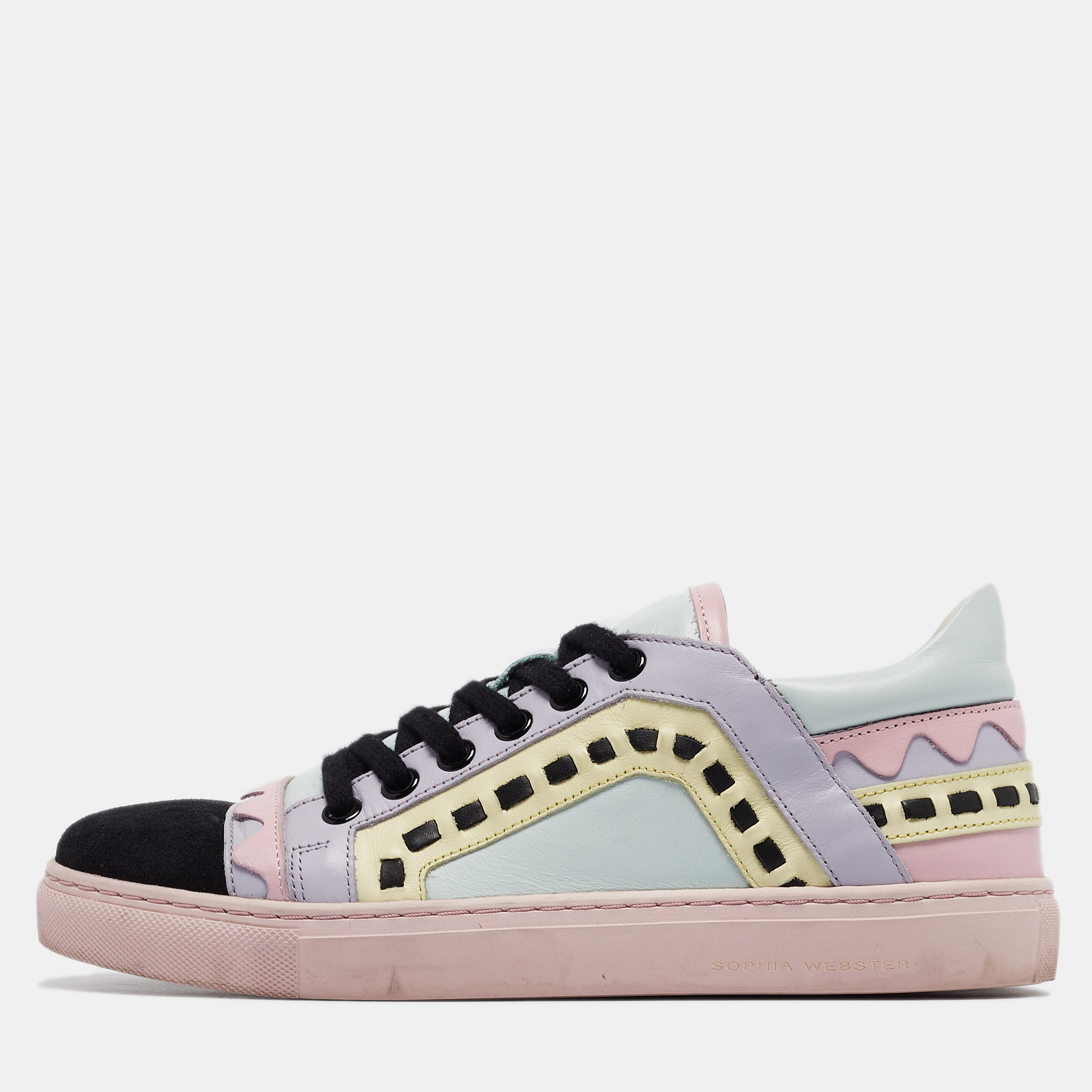 Sophia webster multicolor leather and suede riko sneakers size 37