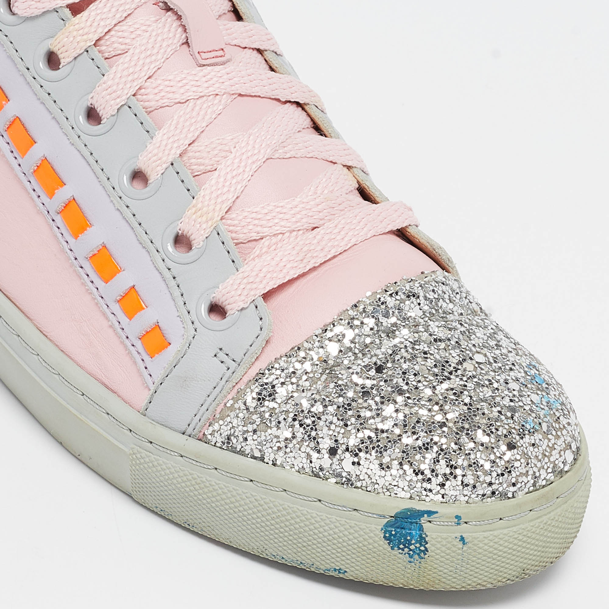 Sophia Webster Multicolor Glitter And Leather Riko Sneakers Size 38.5