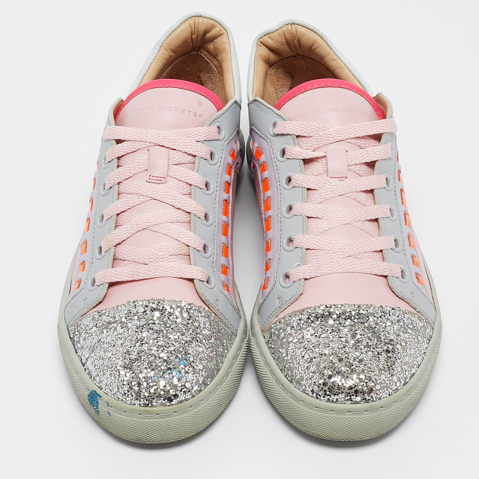 Sophia Webster Multicolor Glitter And Leather Riko Sneakers Size 38.5