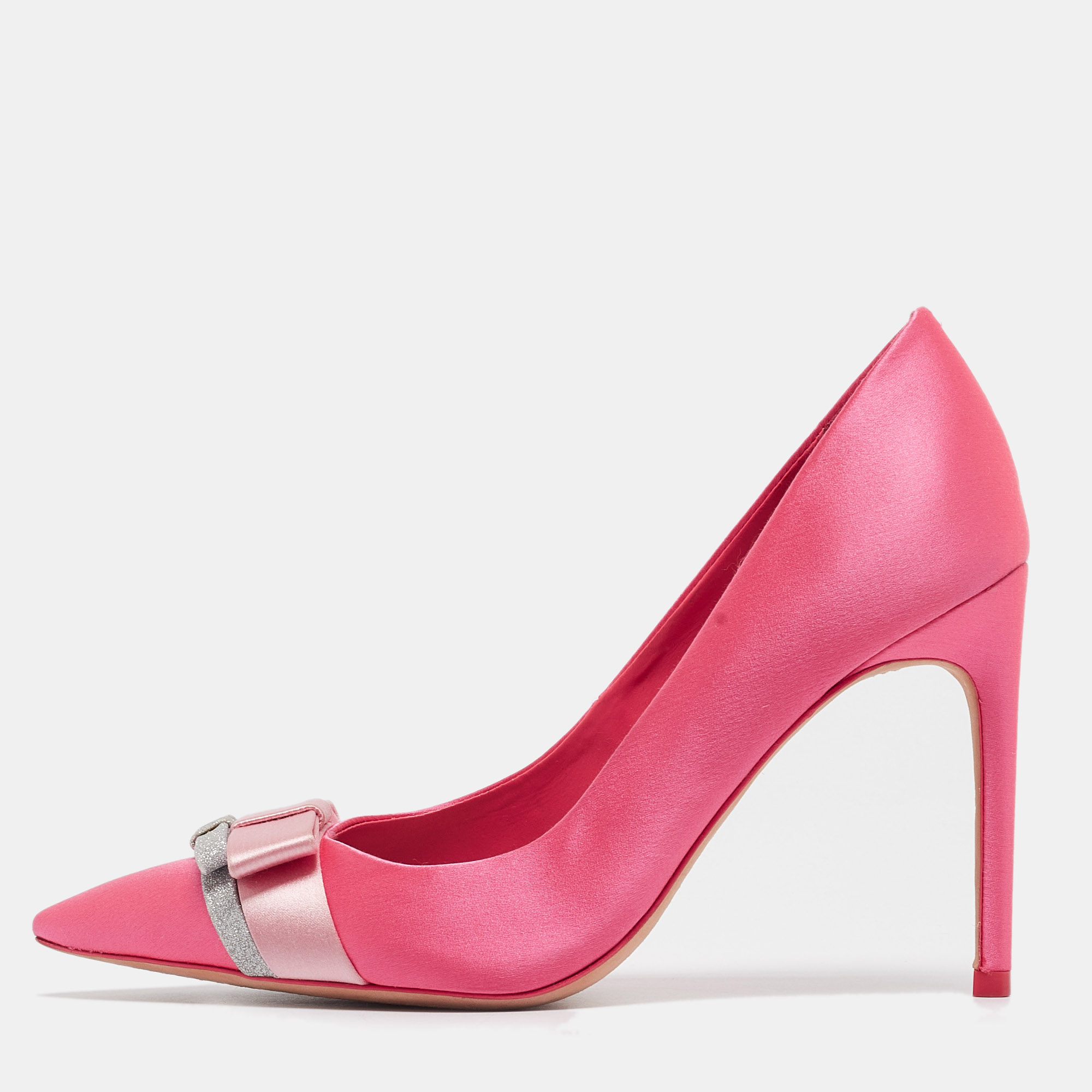Sophia webster pink satin bow pumps size 38.5