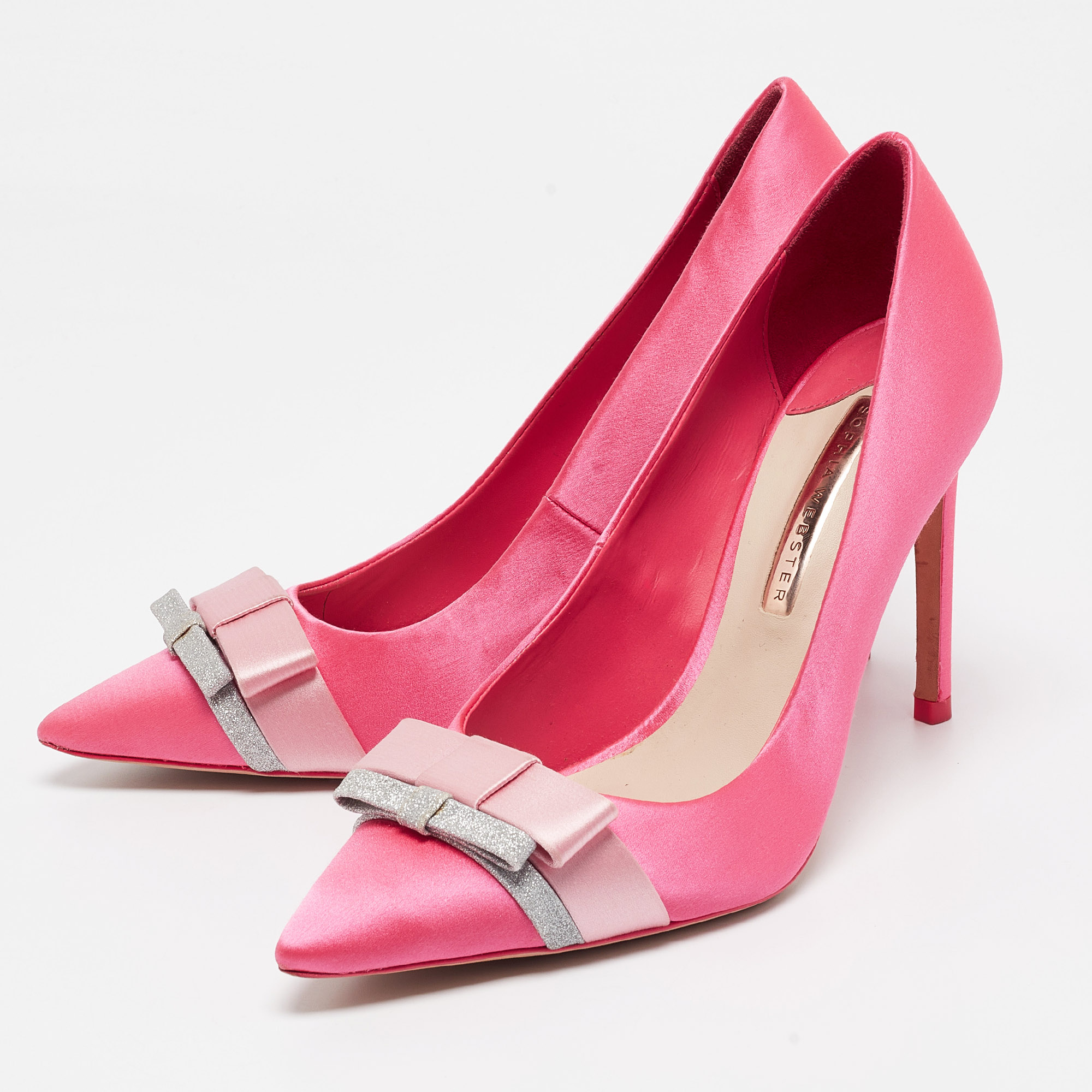 Sophia Webster Pink Satin Bow Pumps Size 38.5