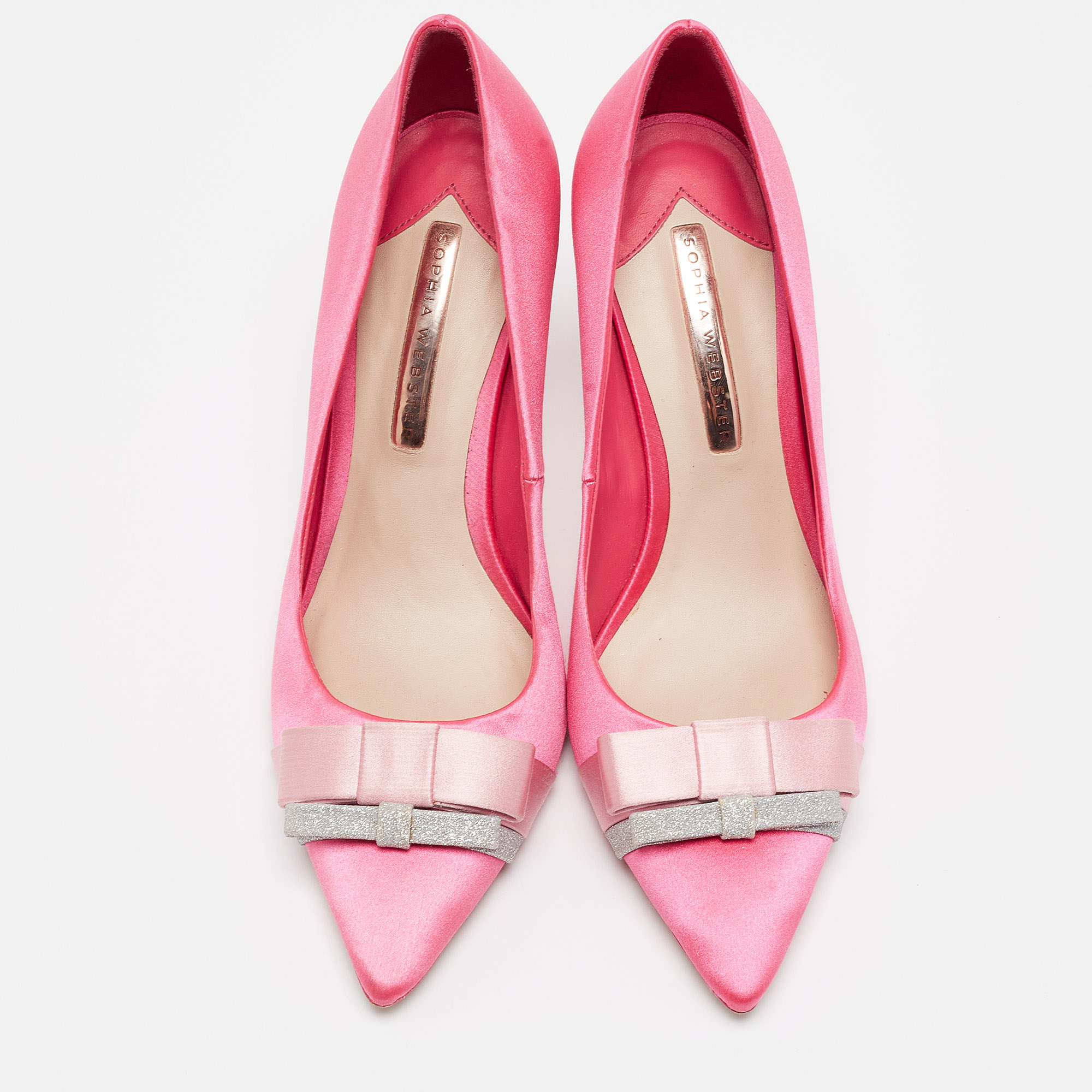 Sophia Webster Pink Satin Bow Pumps Size 38.5