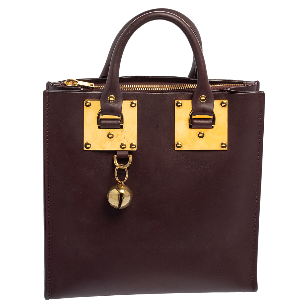 Sophie Hulme Burgundy Leather Albion Square Tote