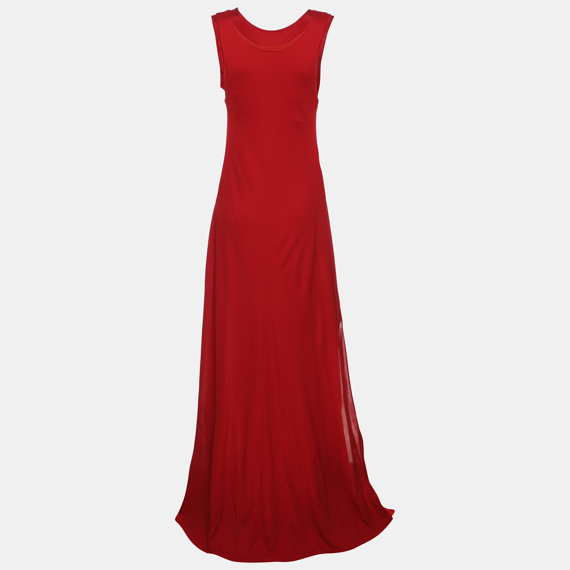 Sportmax Red Crepe Sleeveless Dress S