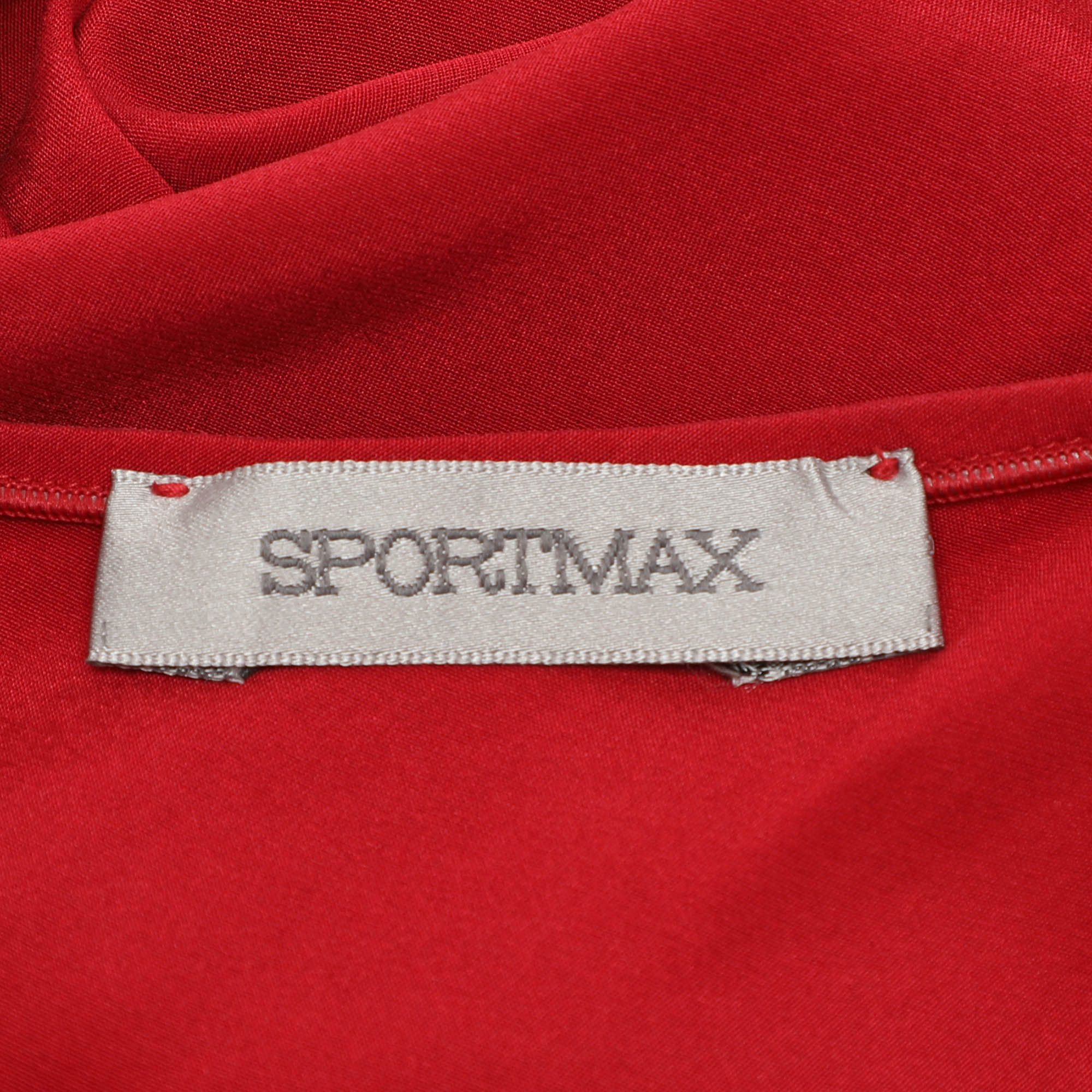 Sportmax Red Crepe Sleeveless Dress S