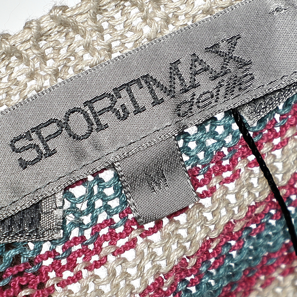 Sportmax Multicolor Striped Linen Knit Button Front Cardigan M