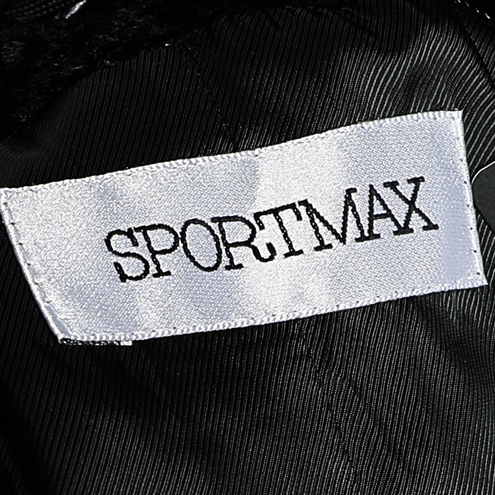 Sportmax Black Faux Fur Double Breasted Coat M
