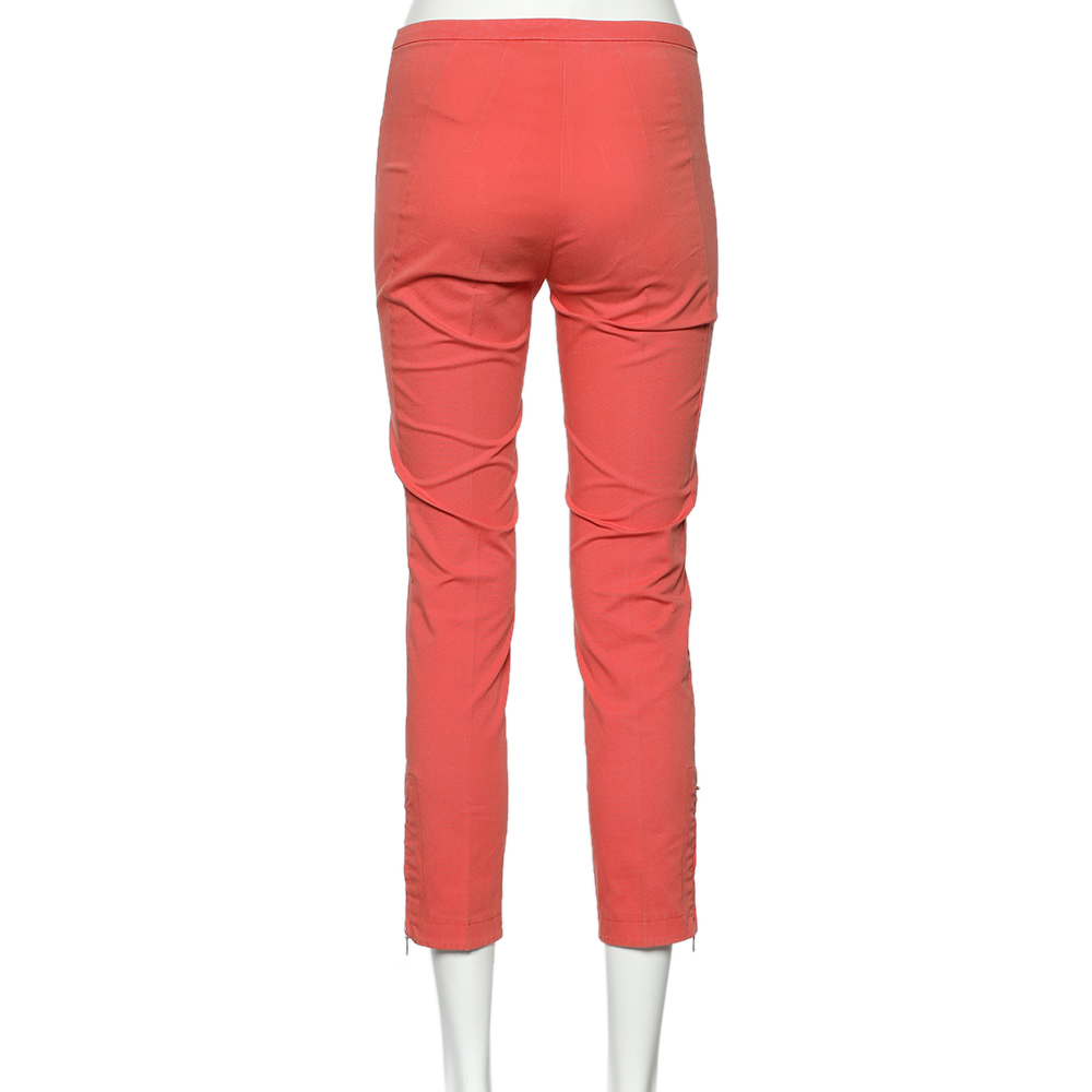 Sportmax Coral Pink Cotton Tapered Leg Pants S