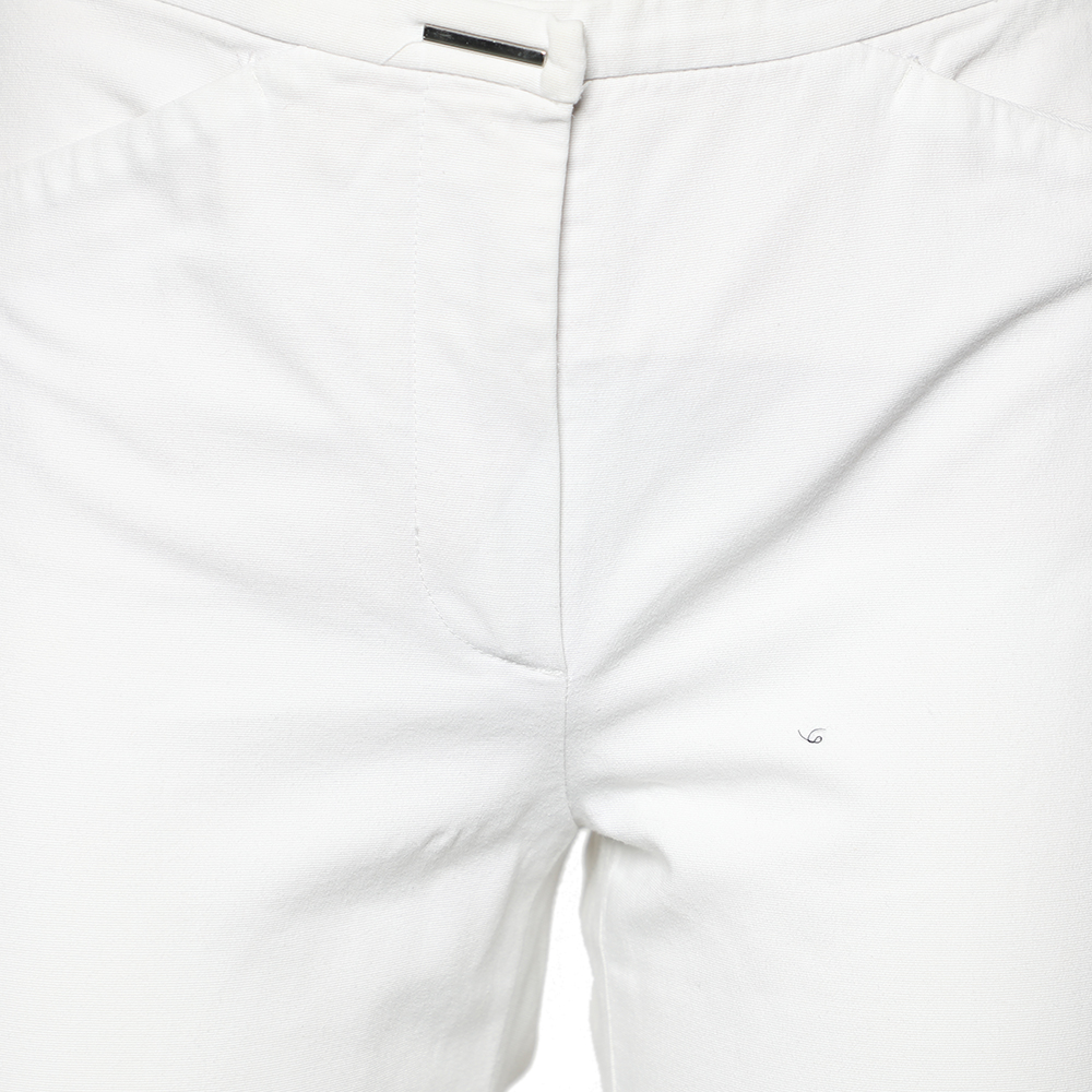 Sportmax White Cotton Tapered Leg Pants S