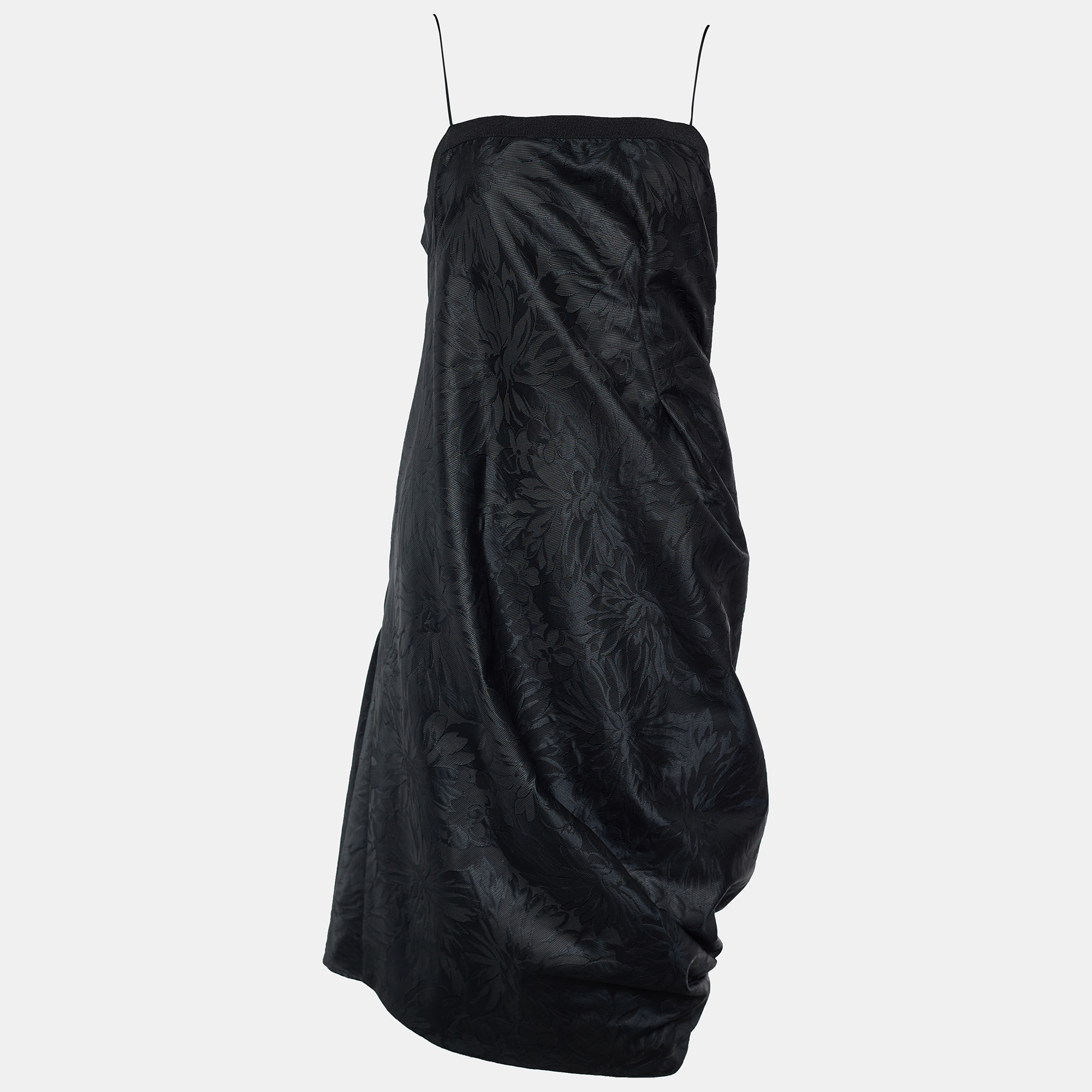Sportmax black floral print synthetic sleeveless dress m