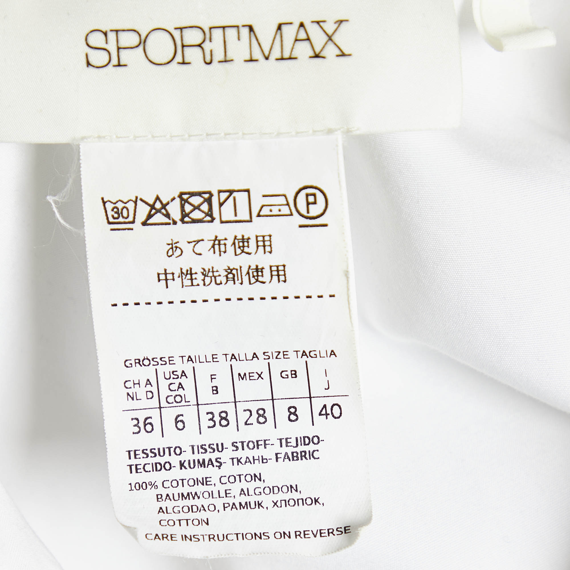 Sportmax White Cotton Overlay Detail Button Front Shirt S