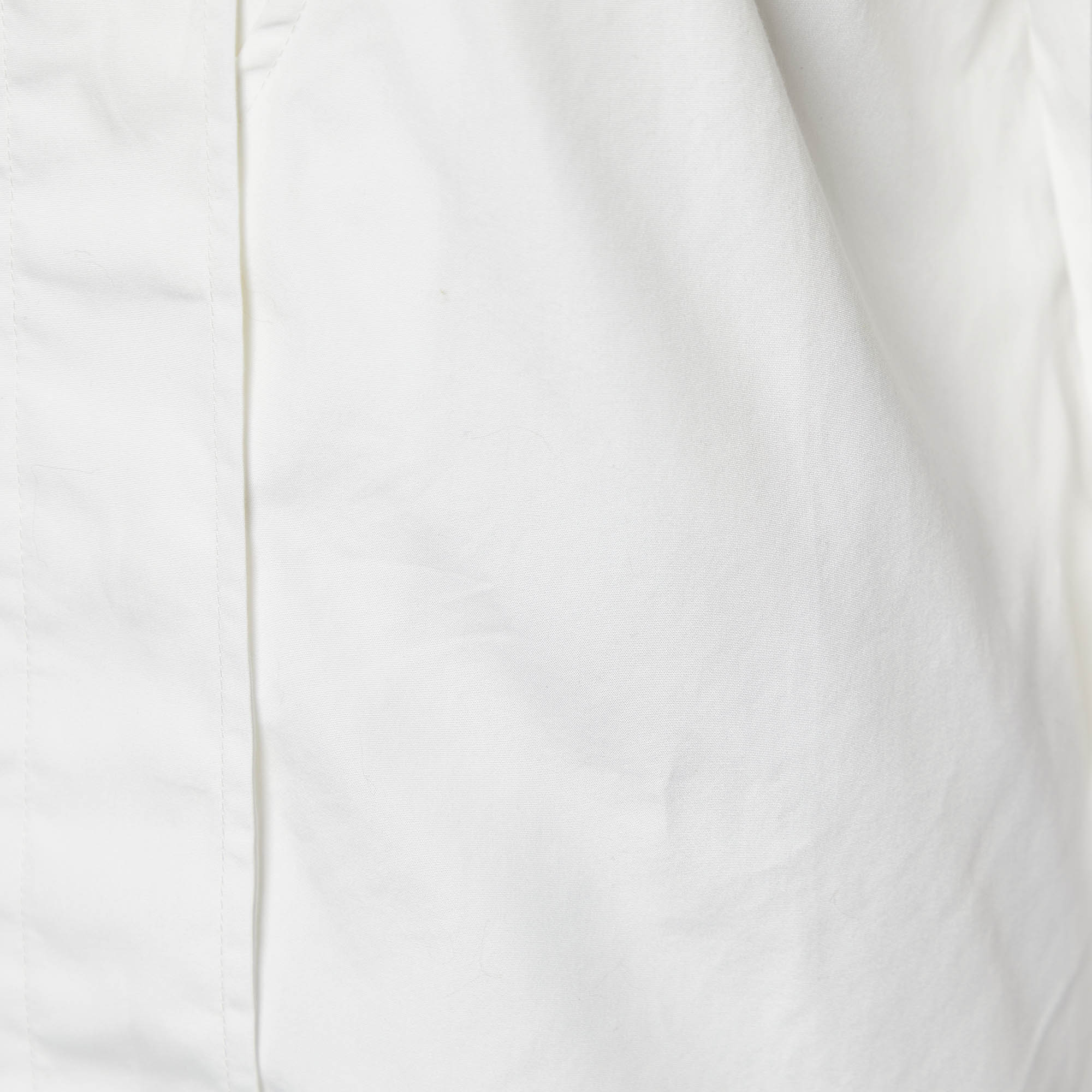 Sportmax White Cotton Overlay Detail Button Front Shirt S
