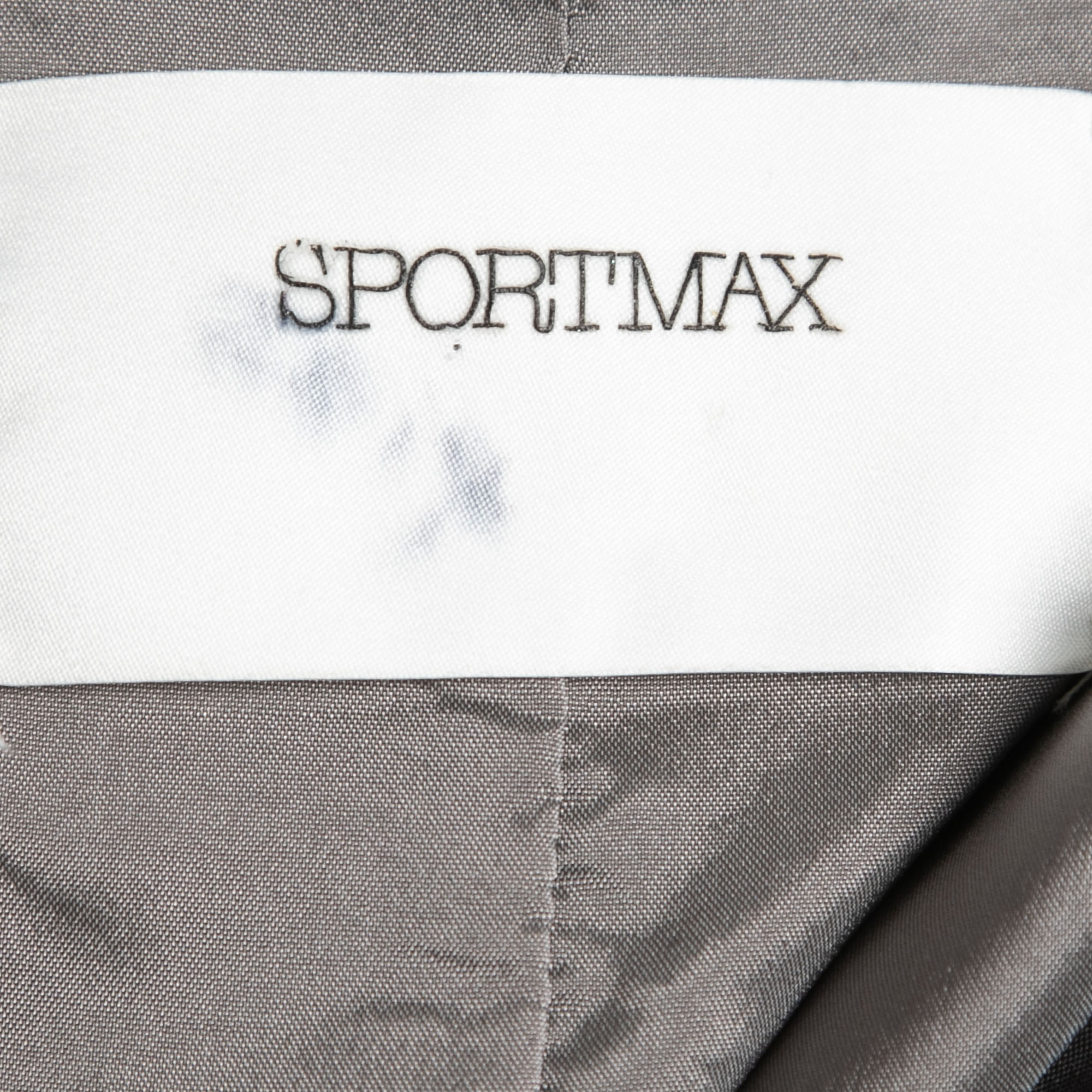 Sportmax Black & Pink Patterned Wool Single-Breasted Blazer M