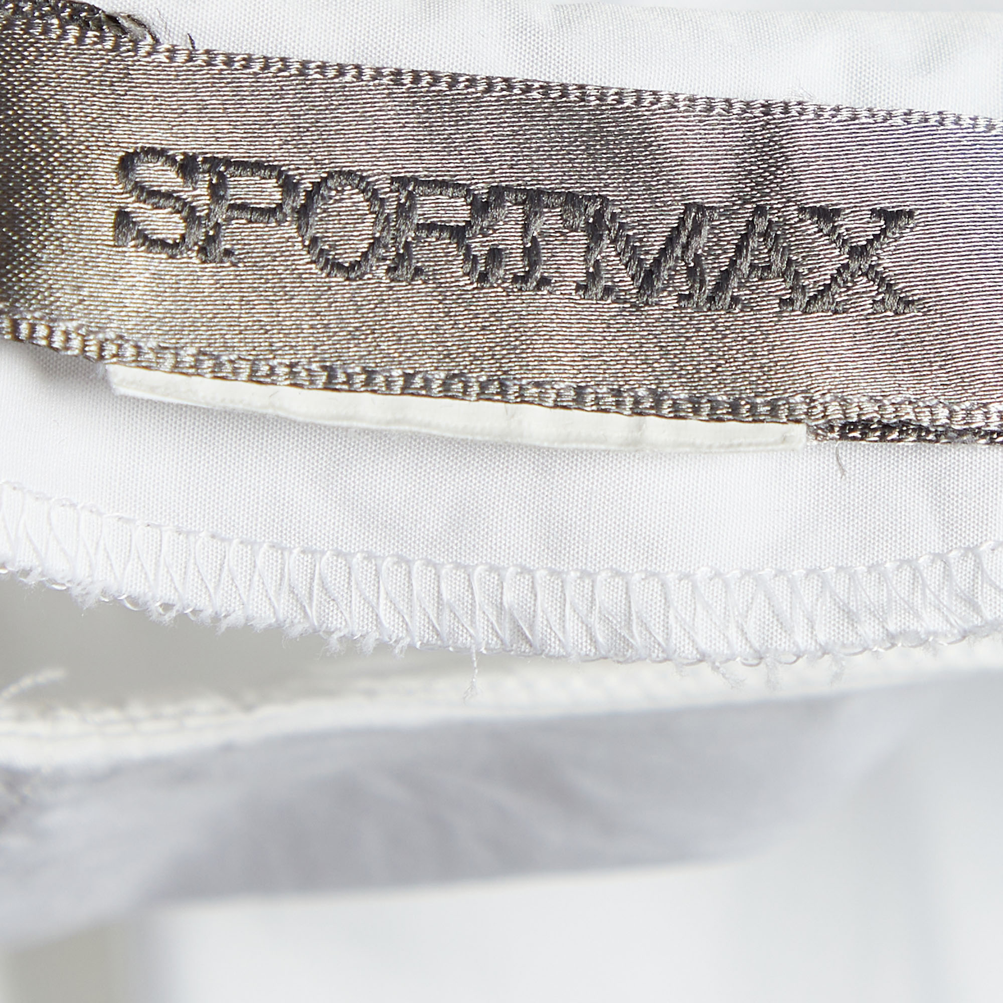 Sportmax White Cotton Asymmetric Blouse L