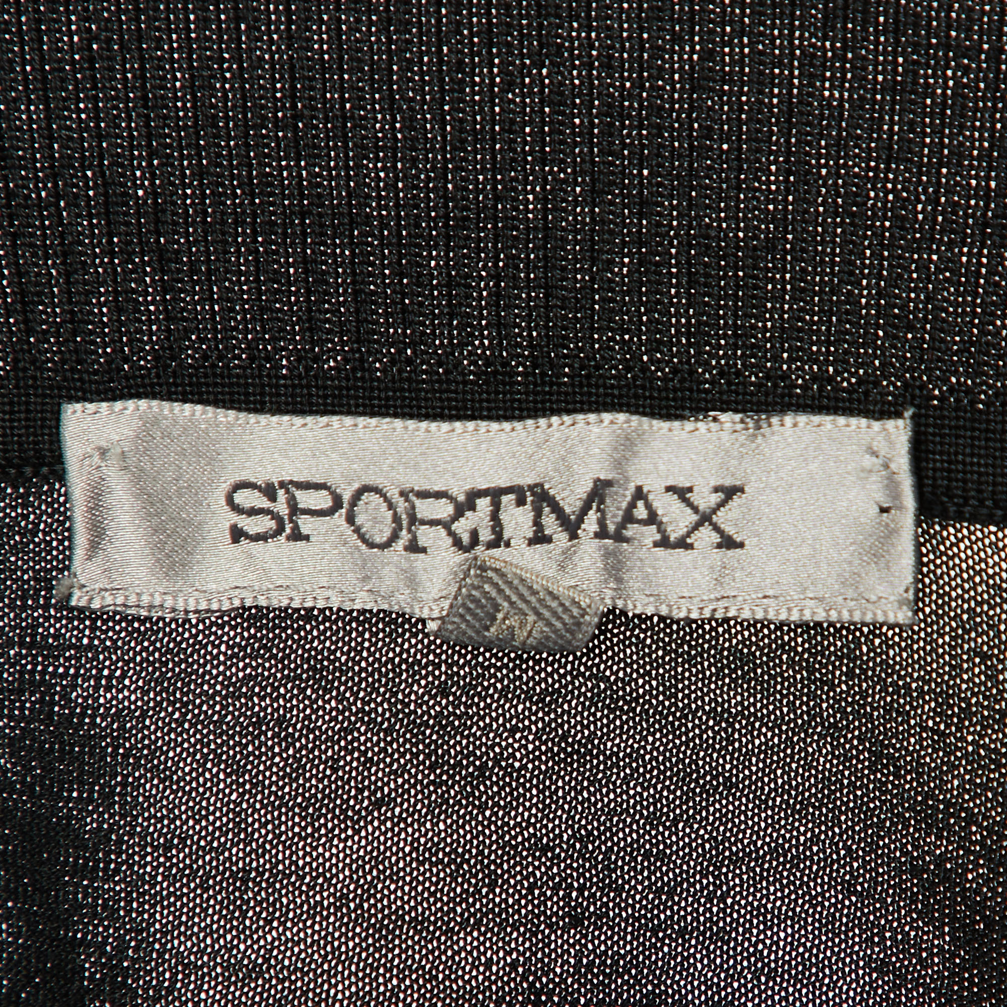 Sportmax Black Cotton Knit & Silk Cropped Shrug M