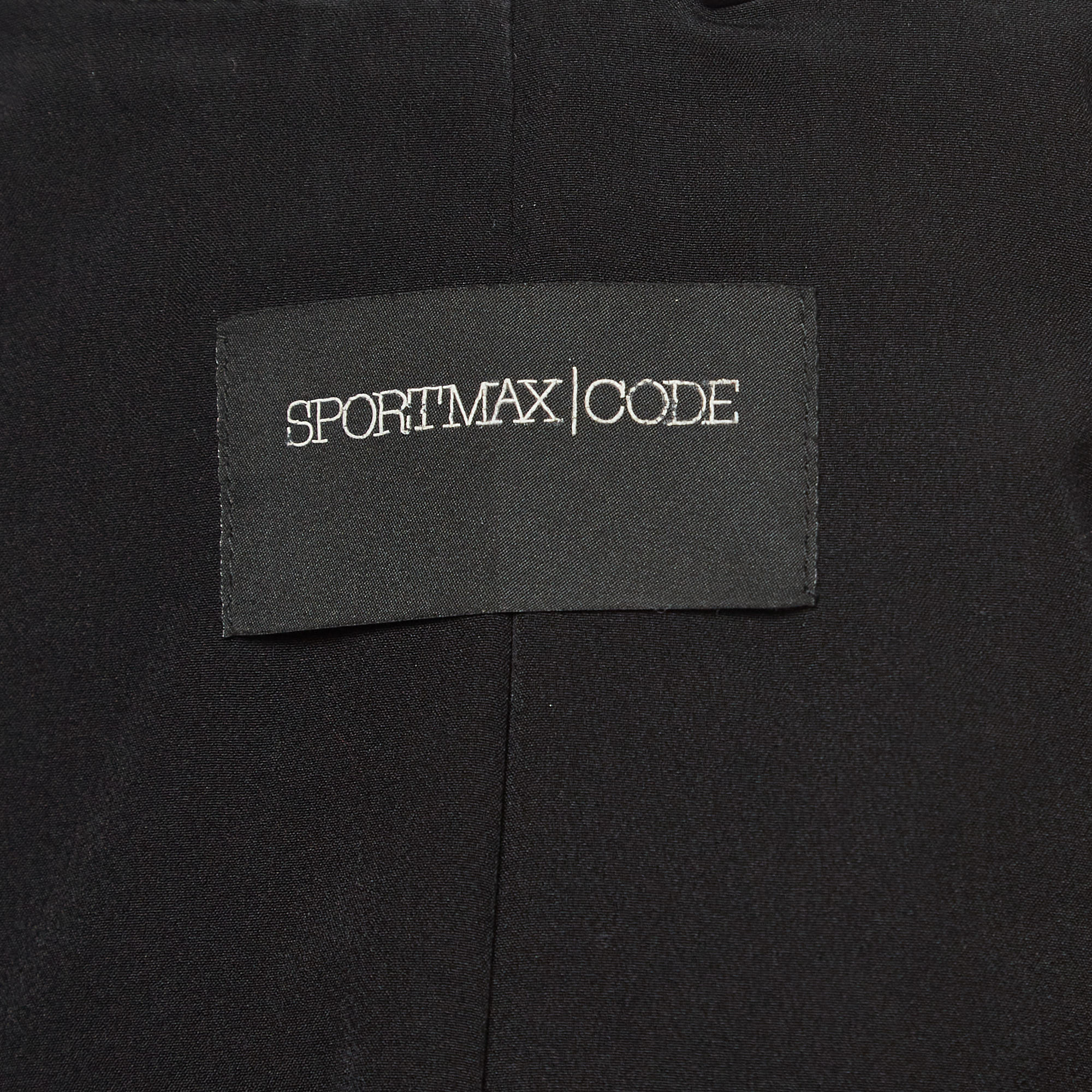 Sportmax Black Leather Cropped Biker Jacket M