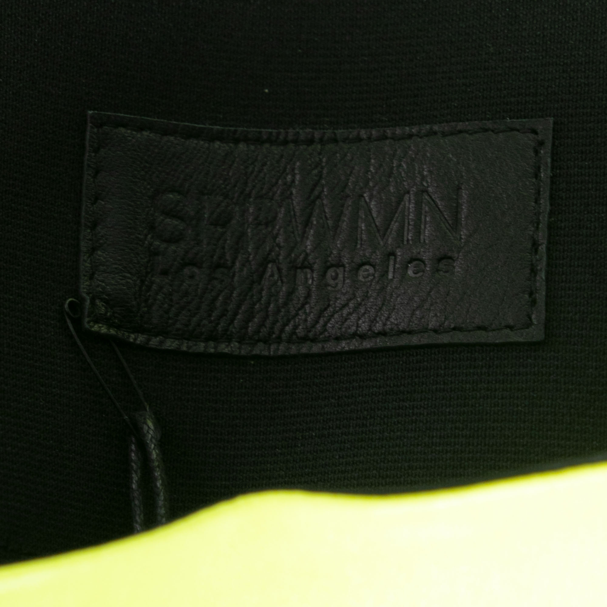 Sprwmn Neon Yellow Leather Shorts L