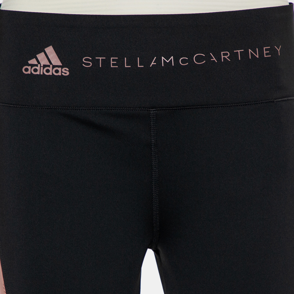 Stella McCartney X Adidas Black/Pink Perforated Knit Leggings L
