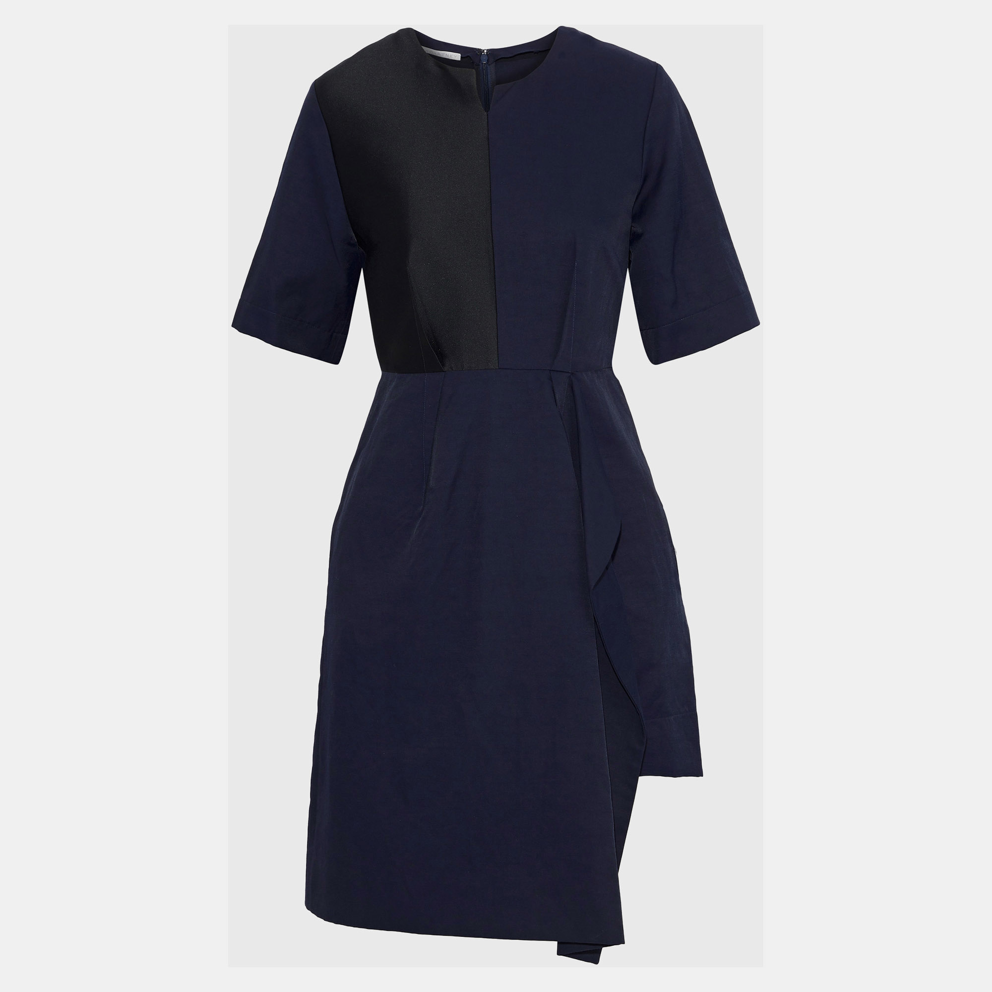 Stella mccartney navy blue cotton blend knee-length dress it 44