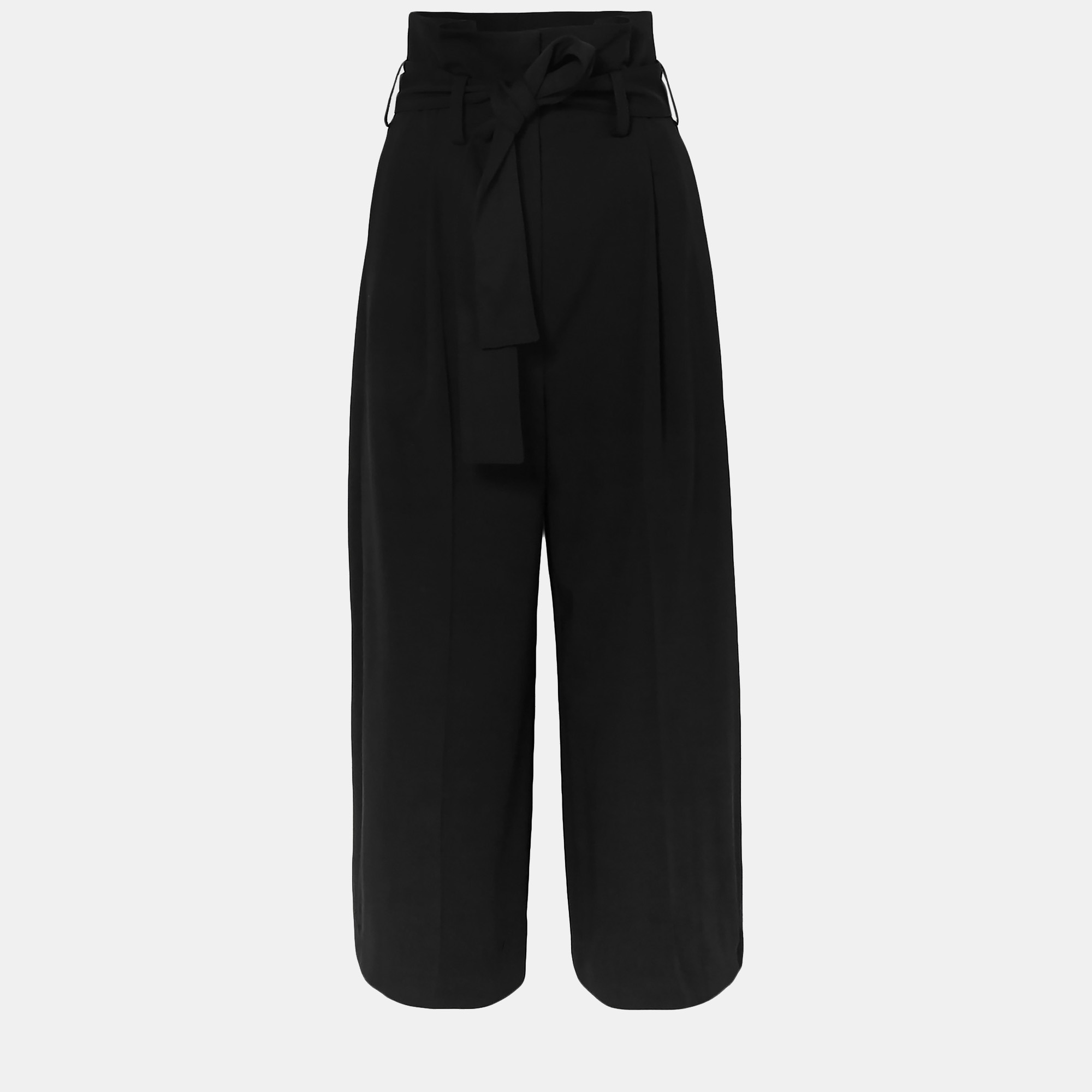 Stella mccartney black wool wide leg pants 2xl (it 48)