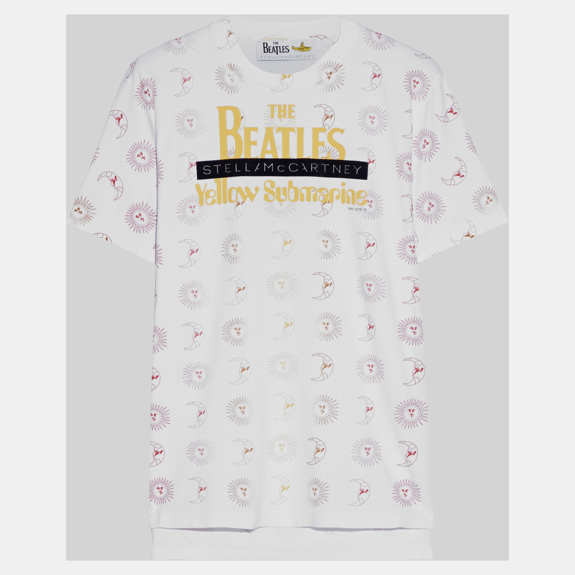 Stella mccartney x the beatles white printed cotton t-shirt xs (it 36)