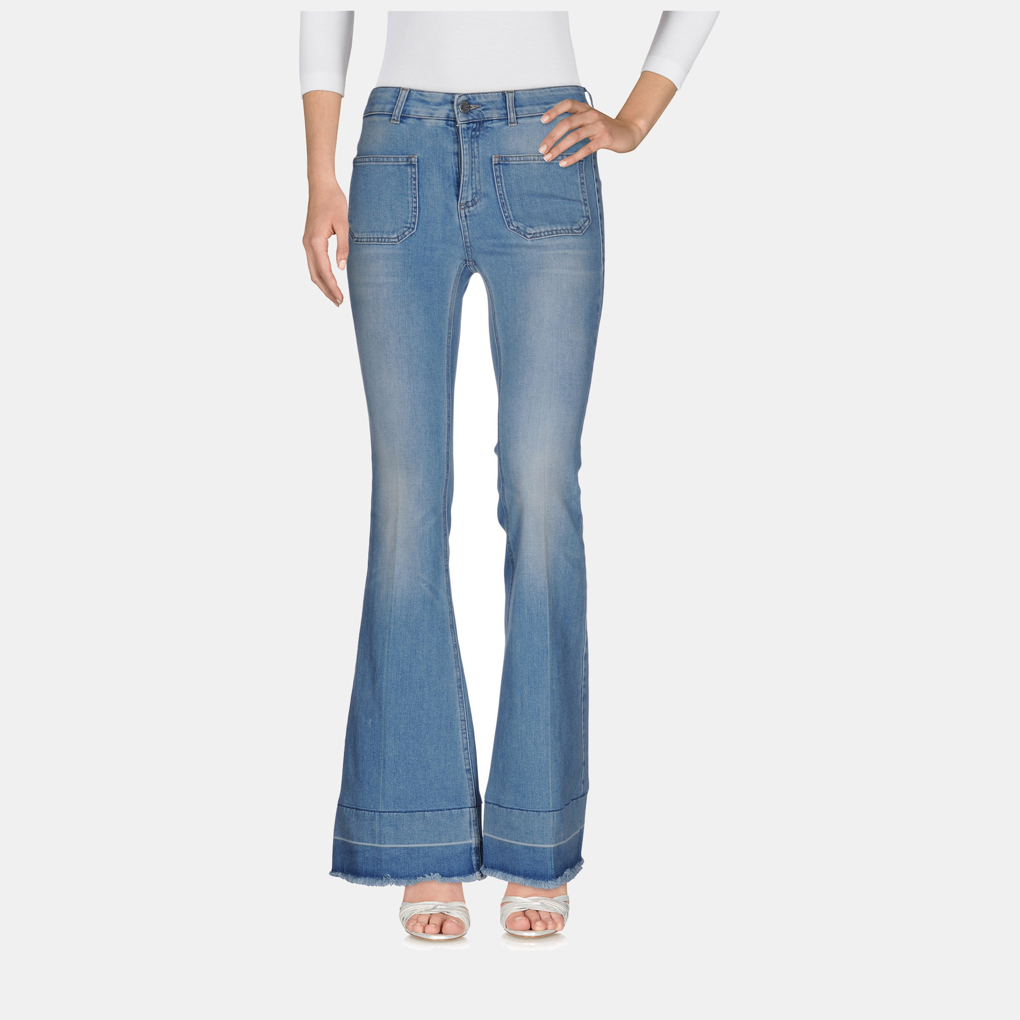 Stella mccartney blue cotton denim flared jeans s (size 25)
