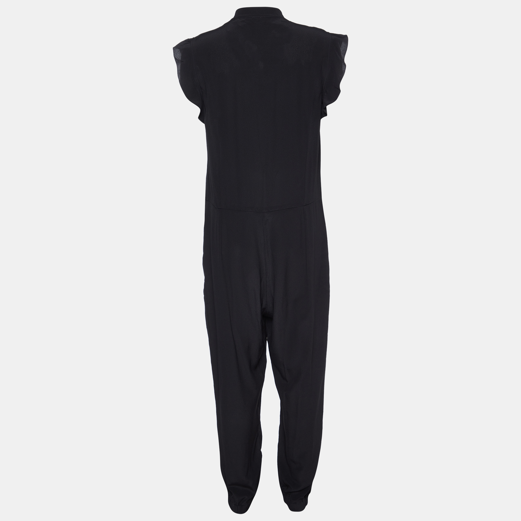 Stella McCartney Black Silk Ruffled Jumpsuit M