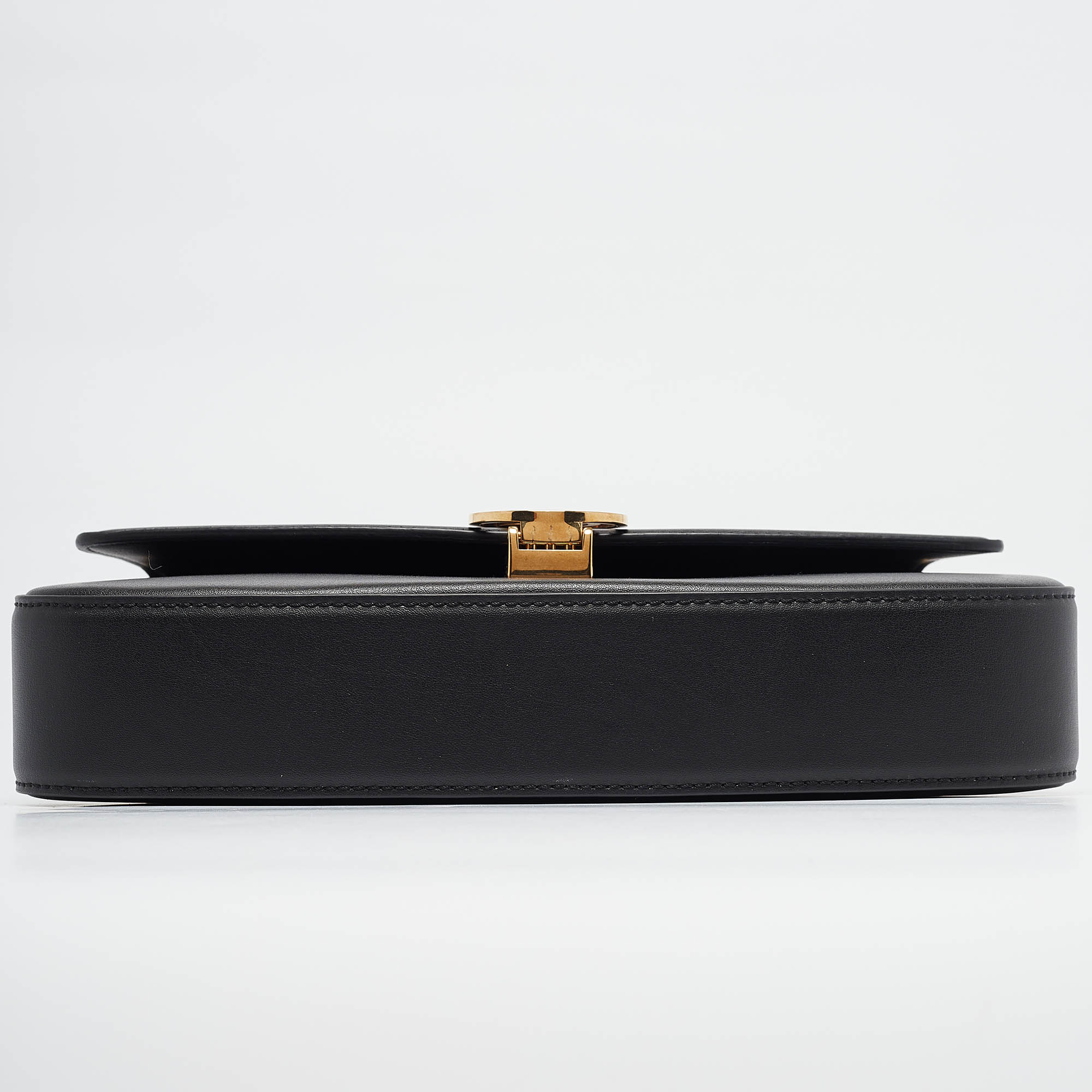 Stella McCartney Black Leather S-Wave Shoulder Bag