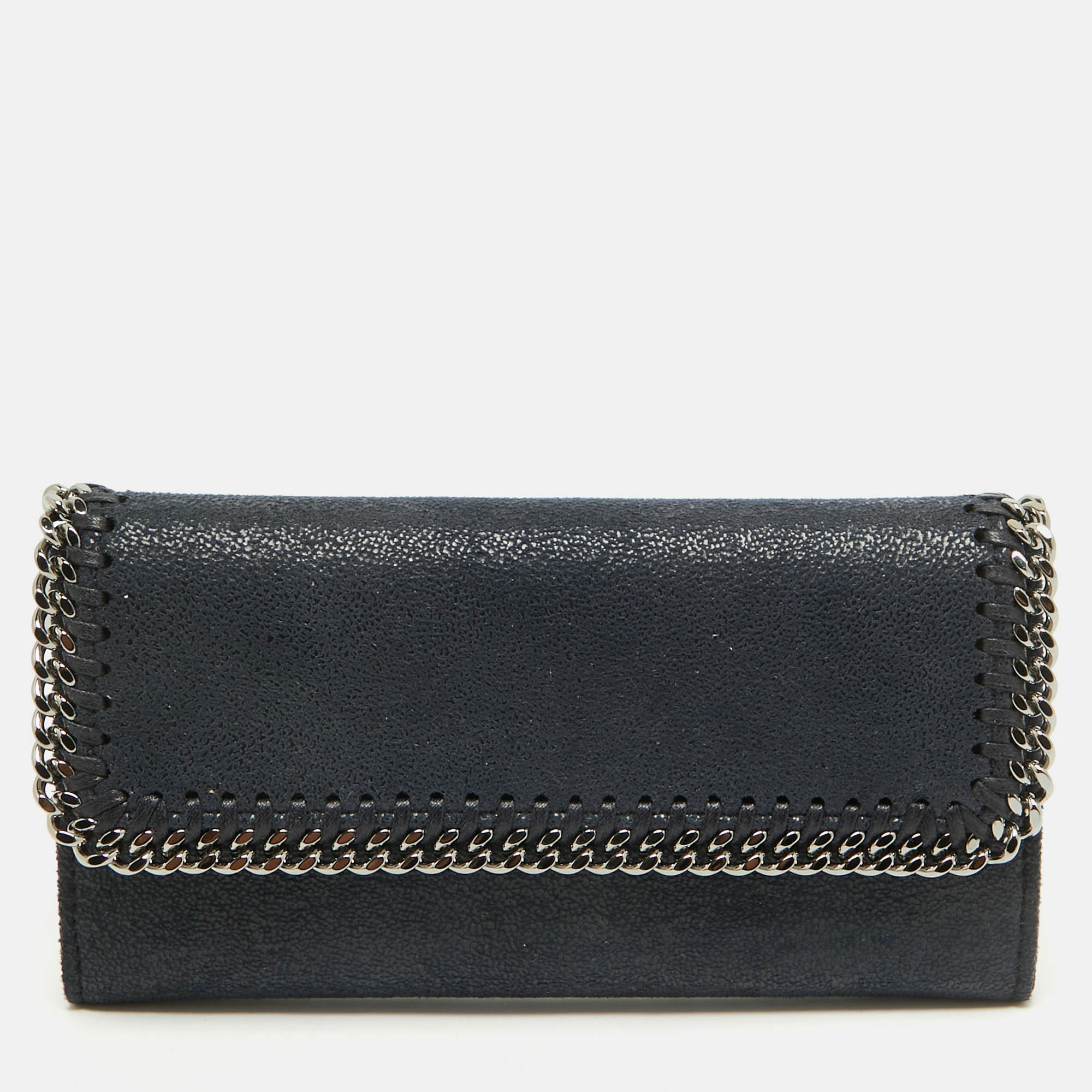 Stella McCartney Navy Blue Faux Leather Falabella Continental Wallet
Stella McCartney Navy Blue Faux Leather Falabella Continental Wallet