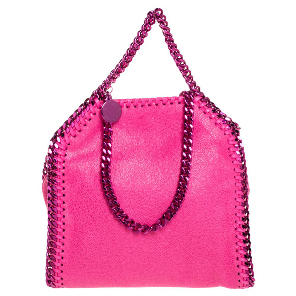 Stella McCartney Neon Pink Faux Leather Tiny Falabella Shoulder Bag
