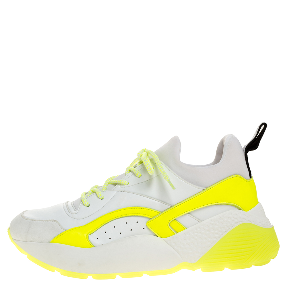 Stella McCartney White/Neon Green Faux Leather/Fabric Eclypse Lace Sneakers Size
Stella McCartney White/Neon Green Faux Leather/Fabric Eclypse Lace Sneakers Size