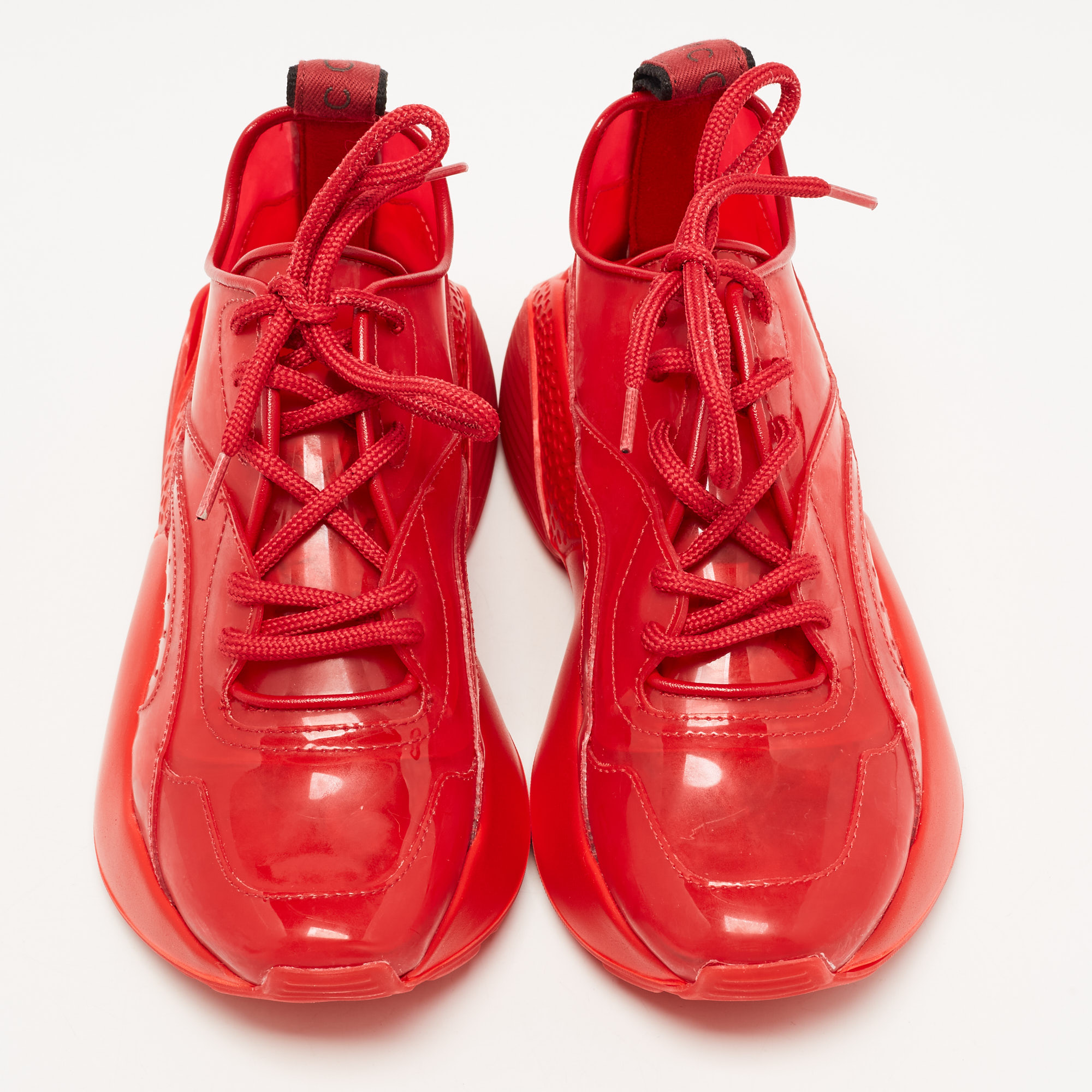 Stella McCartney Red PVC  Eclypse Low Top Sneakers Size 36