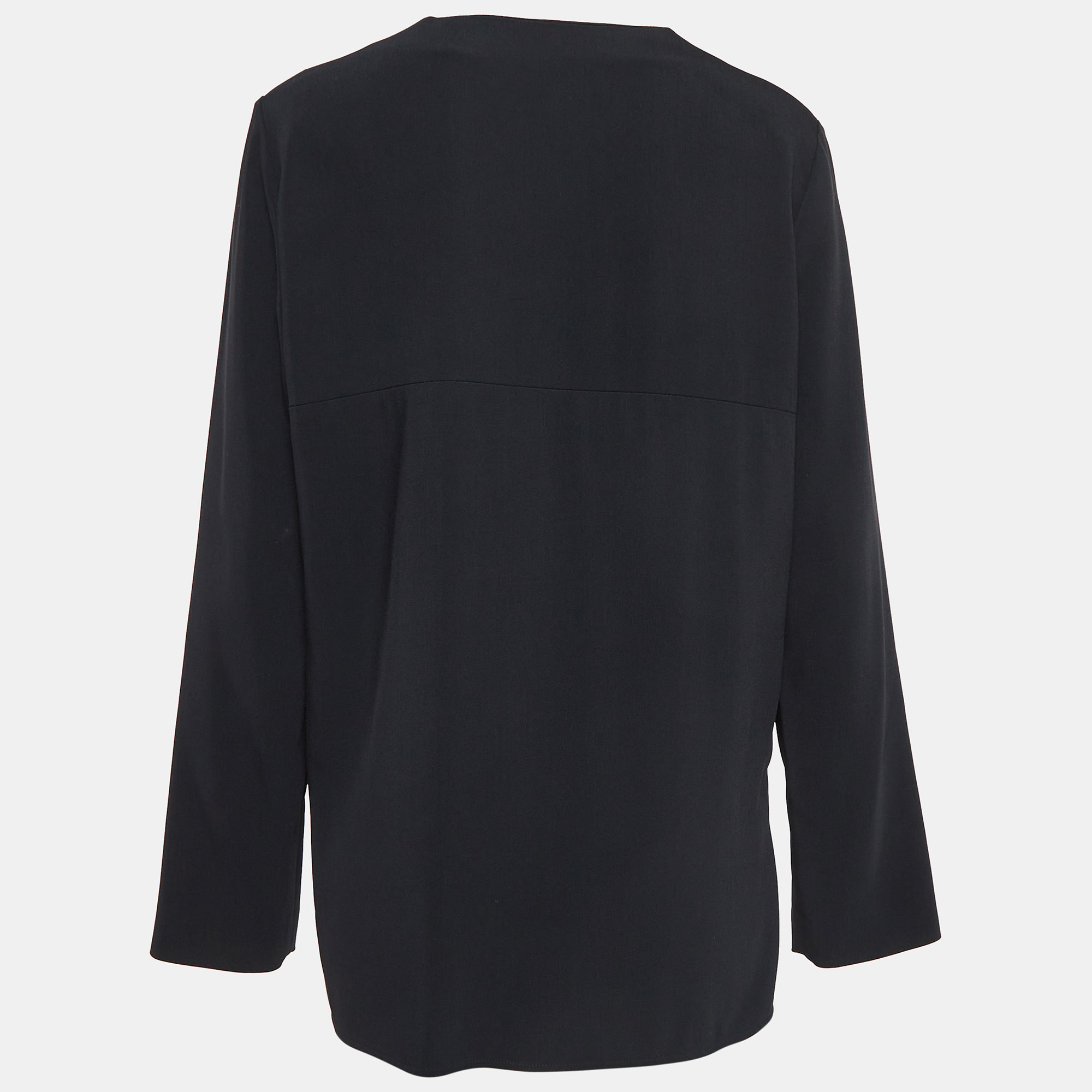 Stella McCartney Black Stretch Crepe Zipper Cady Top M