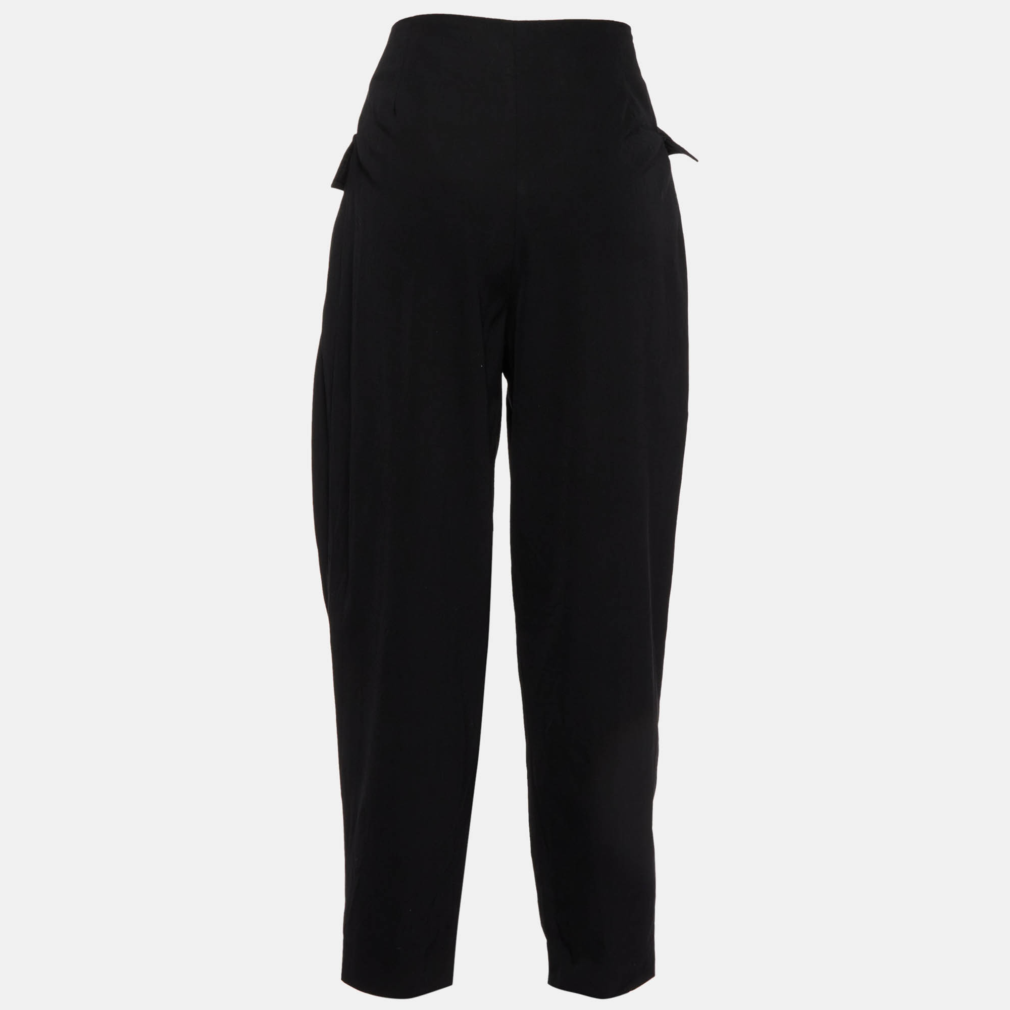 Stella Mccartney Black Wool Loose Fit Trousers M