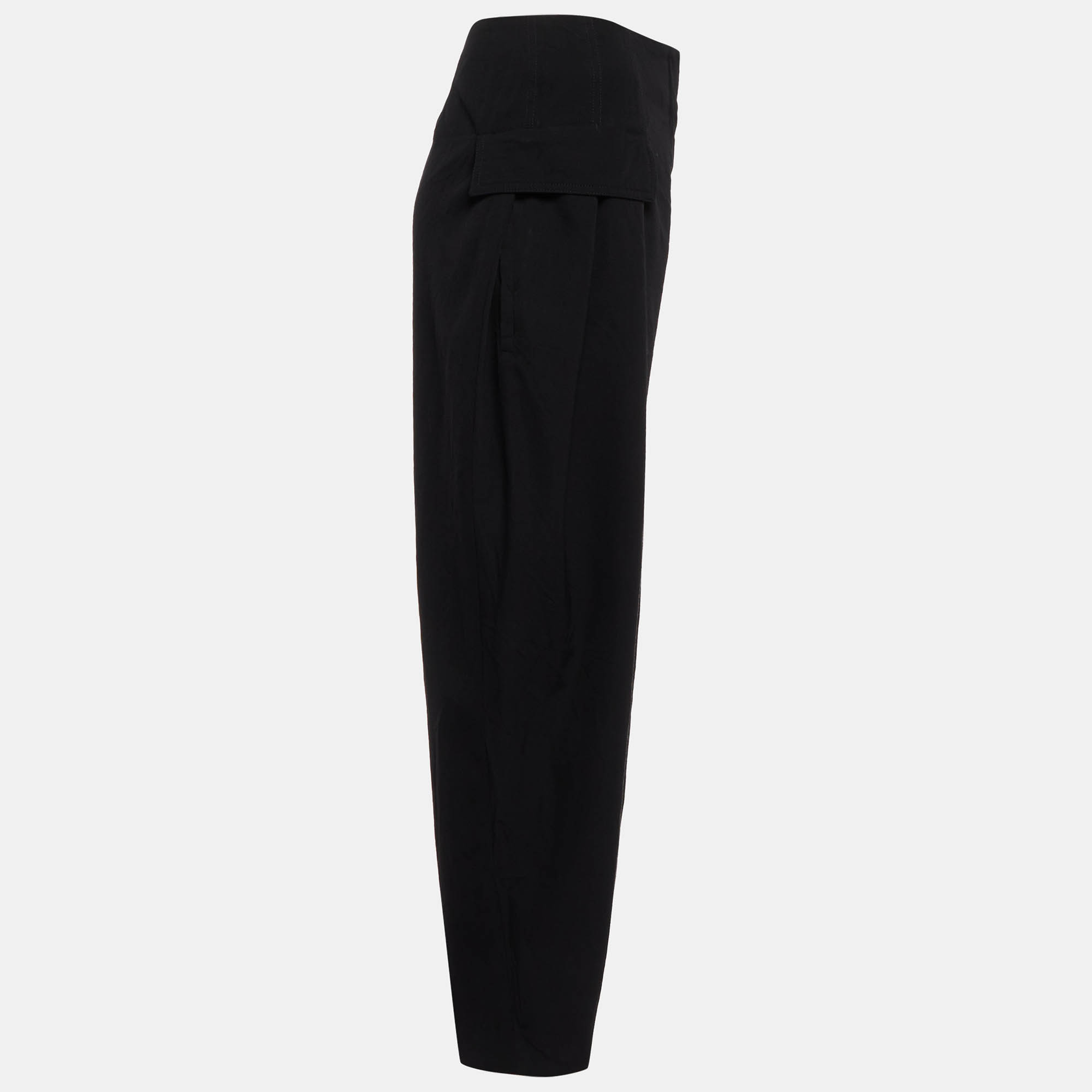 Stella Mccartney Black Wool Loose Fit Trousers M