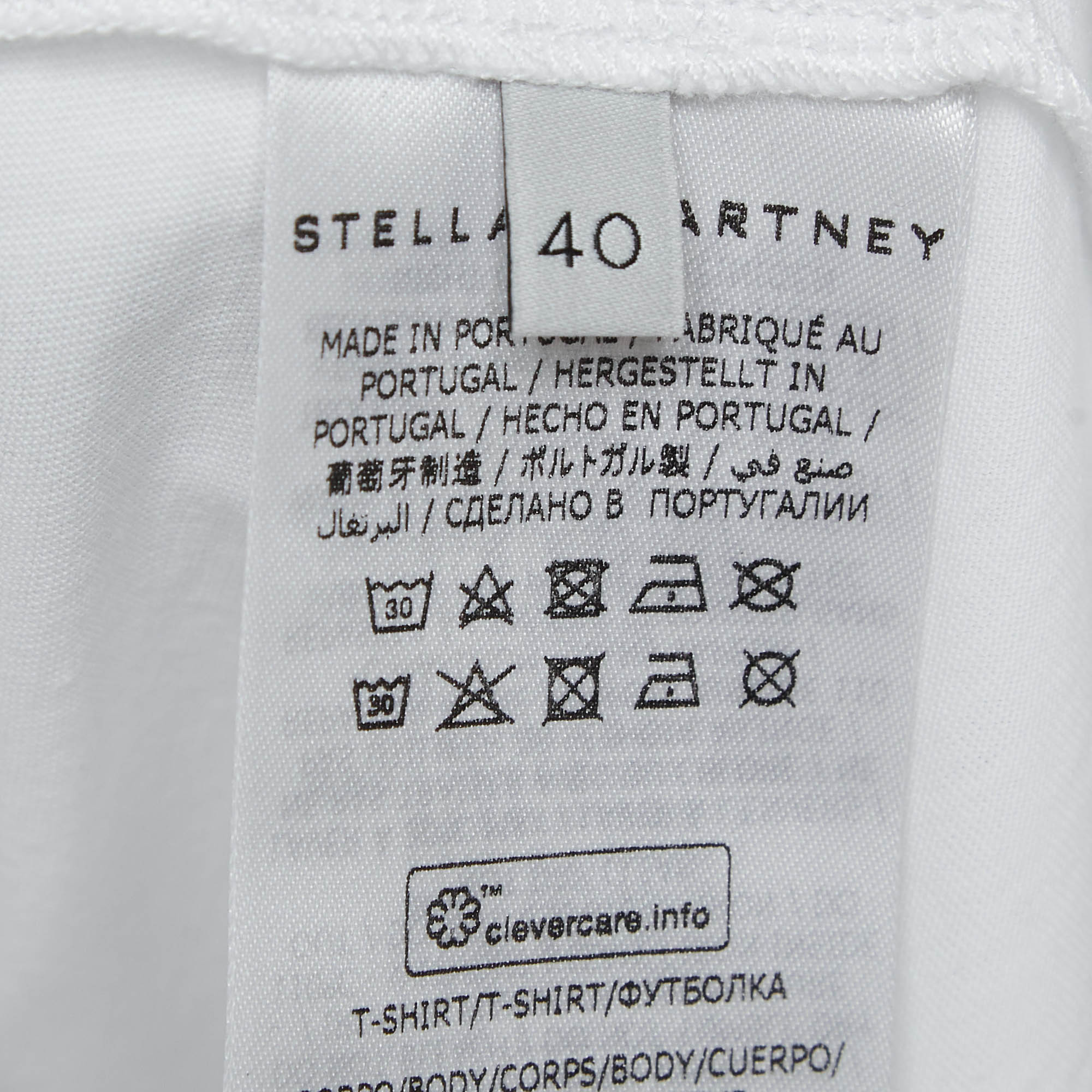 Stella McCartney Black /White Logo Print Jersey Cotton T-Shirt S